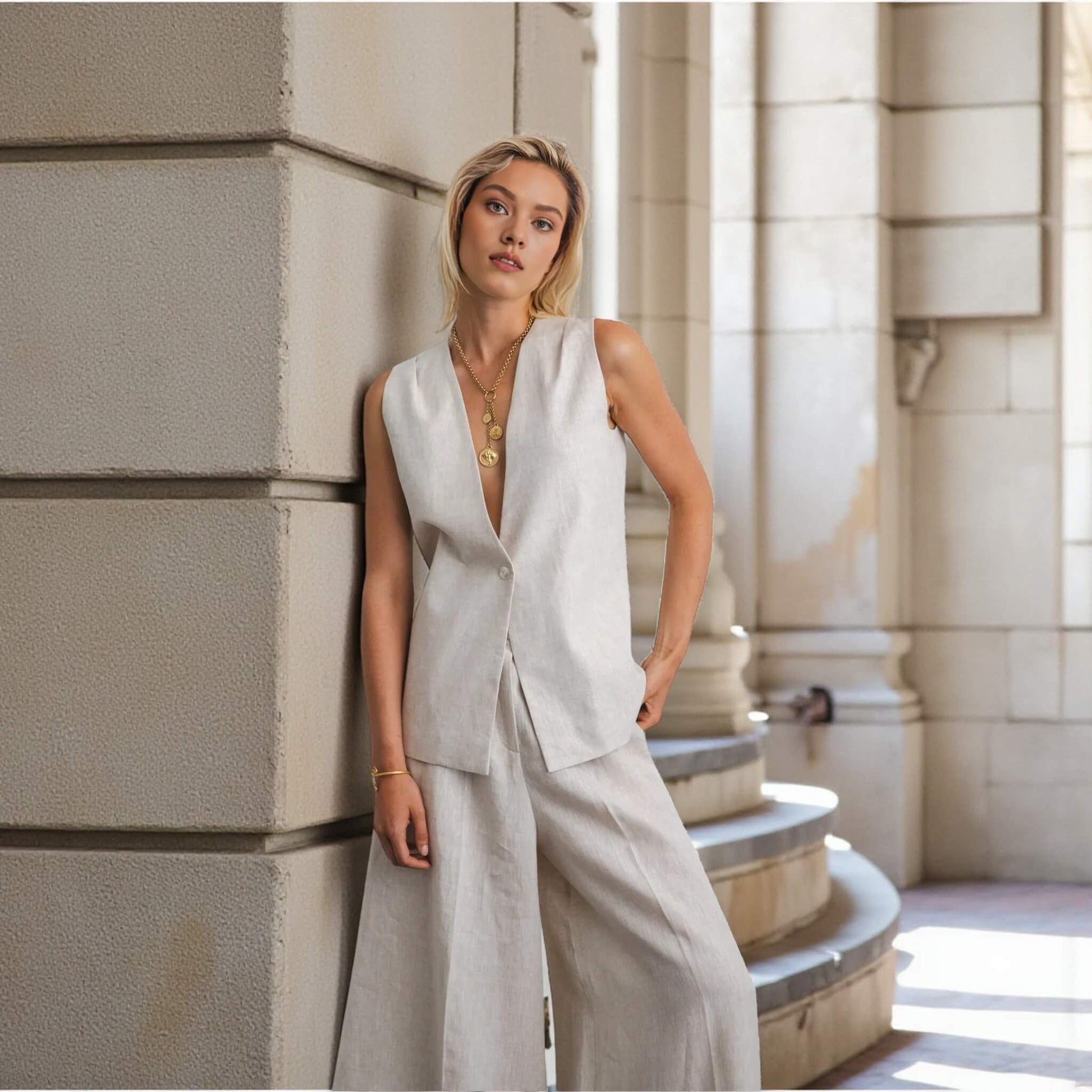 Linen Wide Leg Pants, Linen Wide Leg Trousers