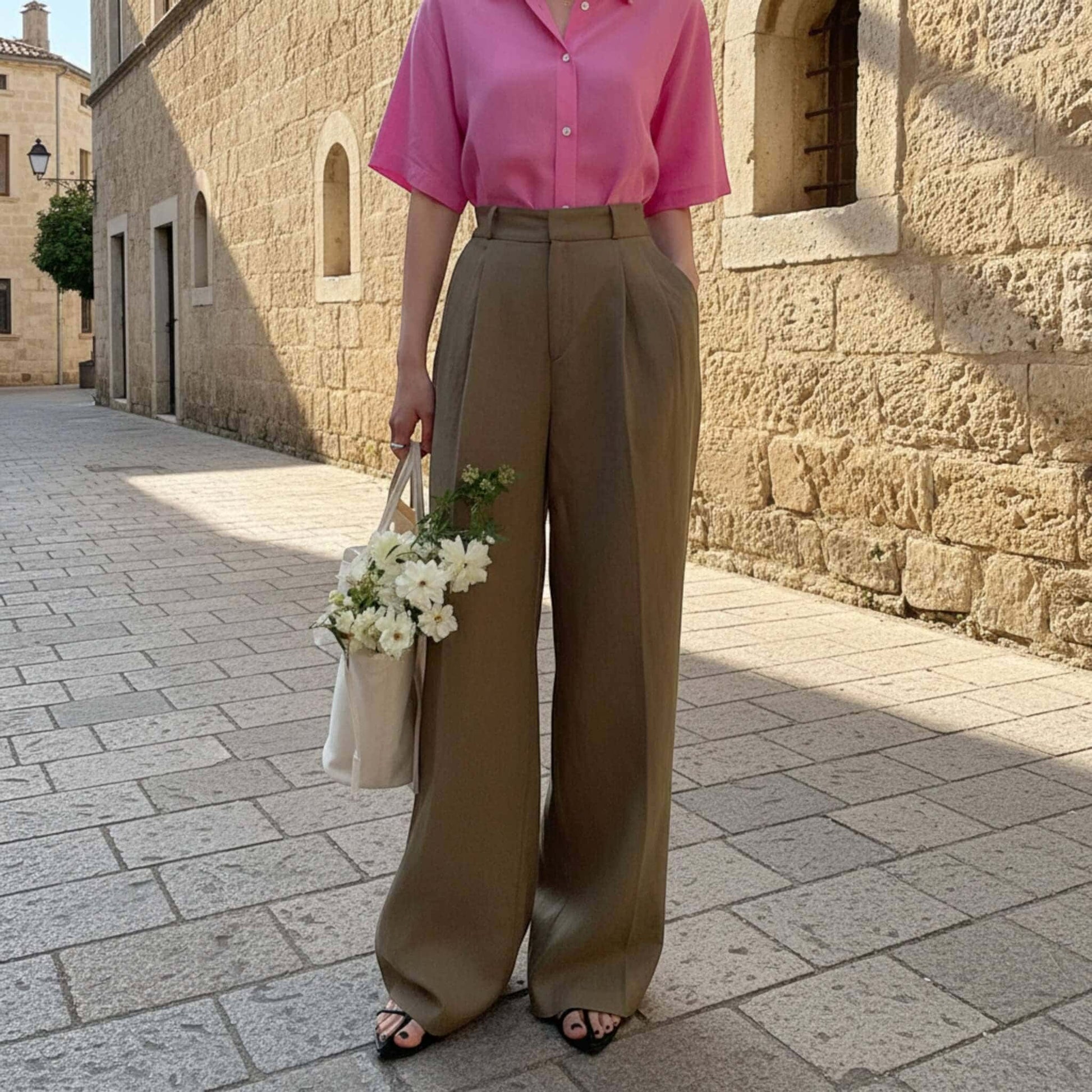 Linen Womens Pants, High Waisted Wide Leg Pants