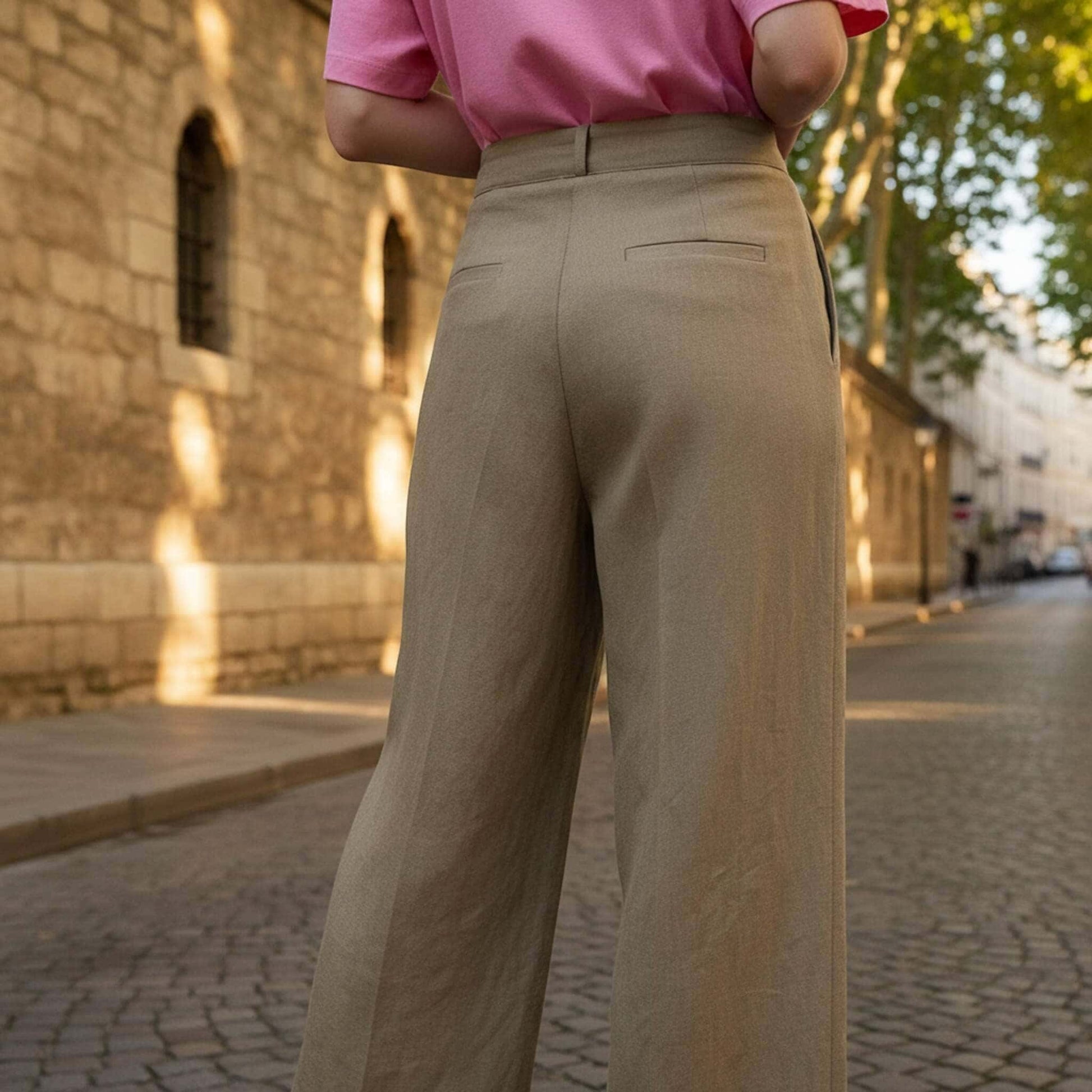 Linen Womens Pants, High Waisted Wide Leg Pants