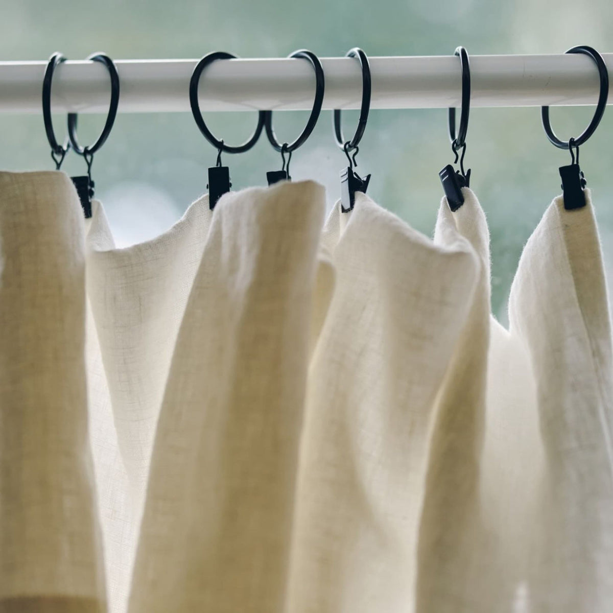 Long Linen Curtains, Two Tone Linen Curtain Panels