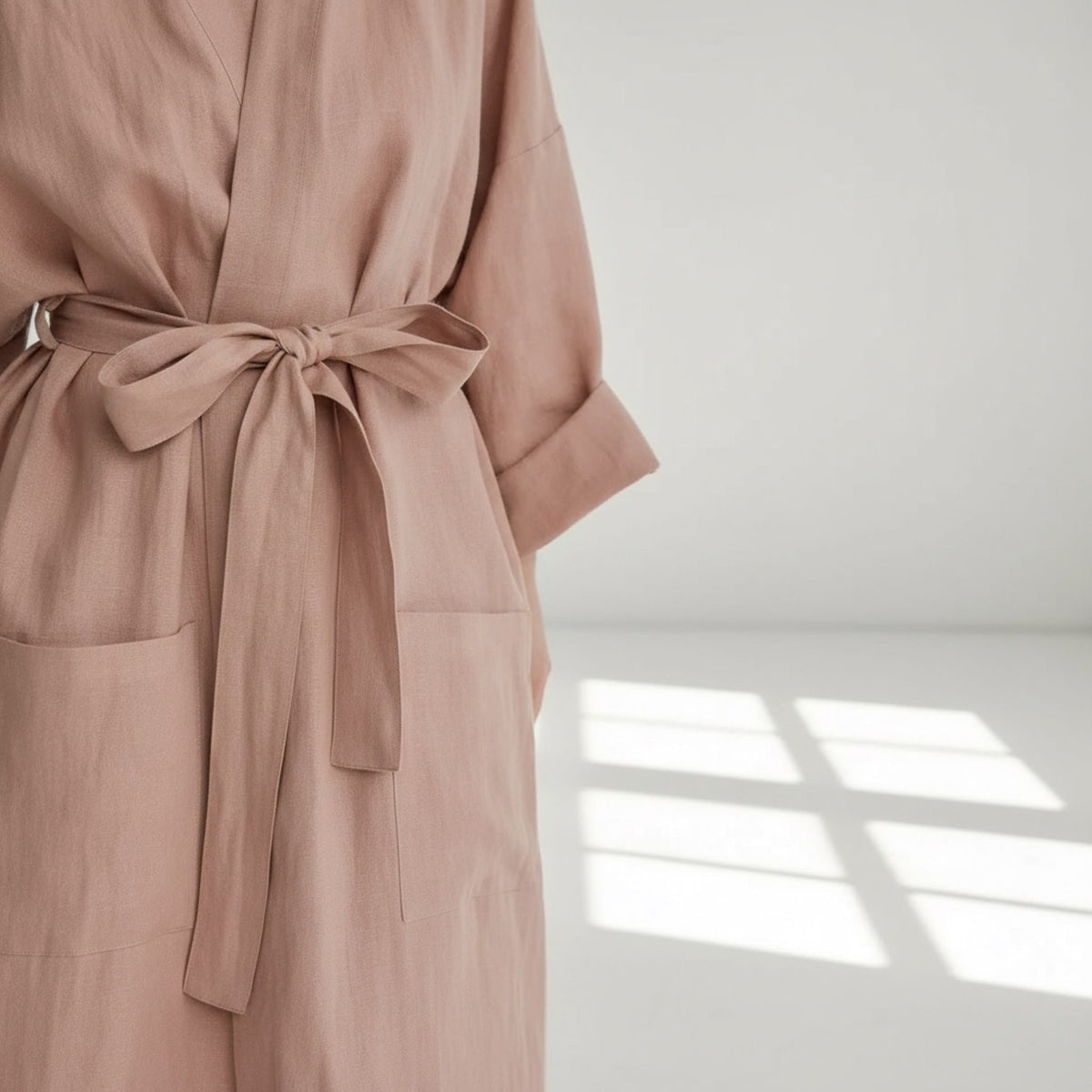 Long Linen Robe, Womens Linen Bathrobe