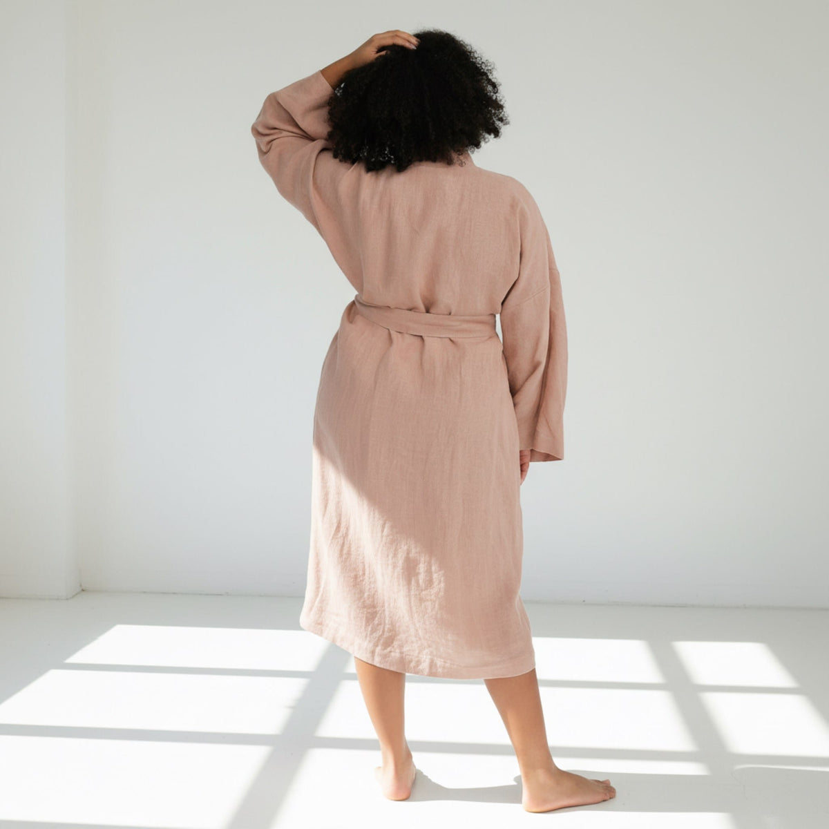 Long Linen Robe, Womens Linen Bathrobe