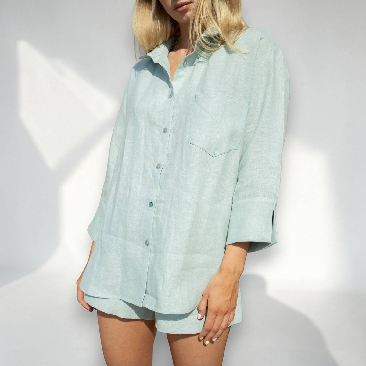 Long Sleeve Linen Shirt, Oversized Linen Shirt