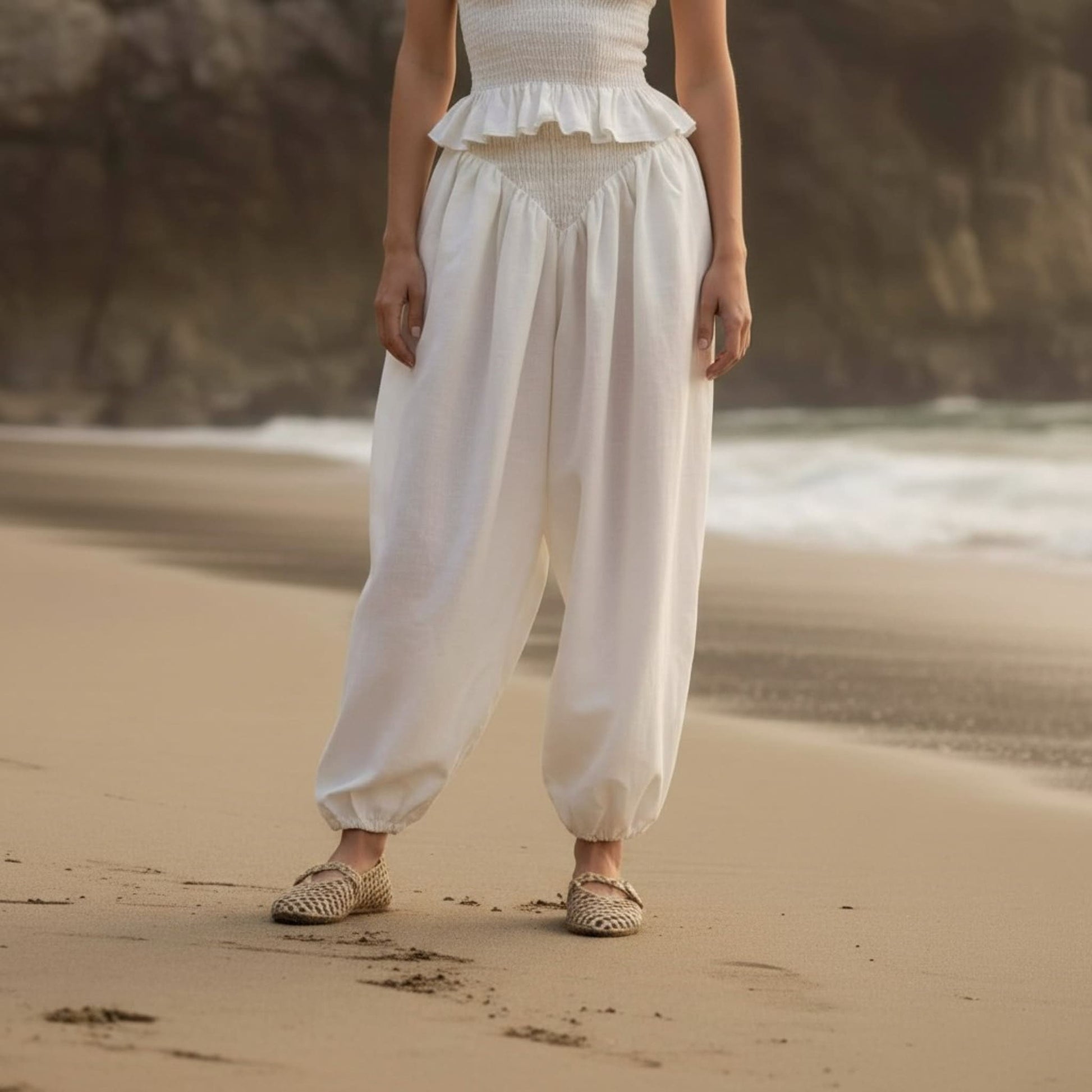 Loose Linen Pants, Linen Wide Leg Pants