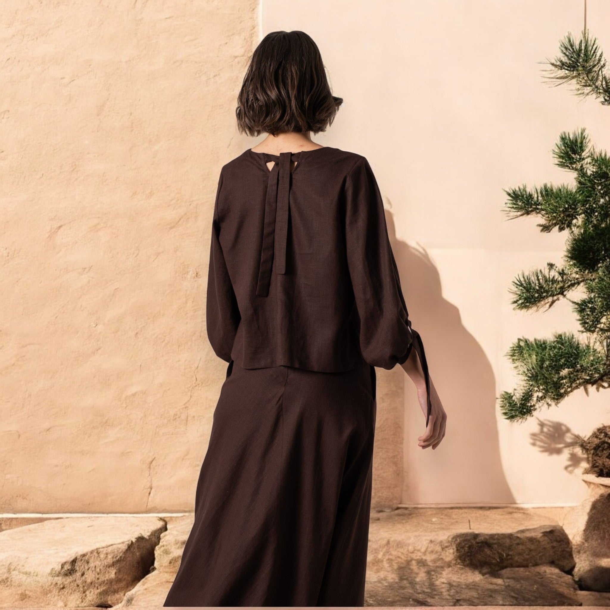 Minimalist Linen Maxi Skirt, Linen A Line Skirt