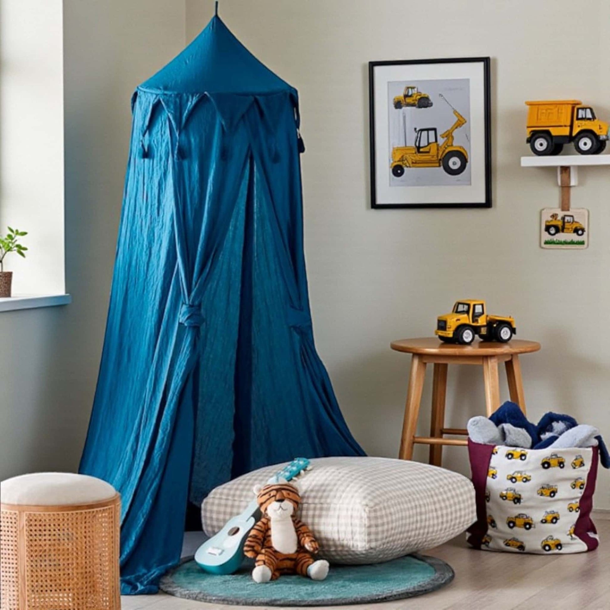 Mustard Yellow Linen Canopy, Linen Canopy Bed