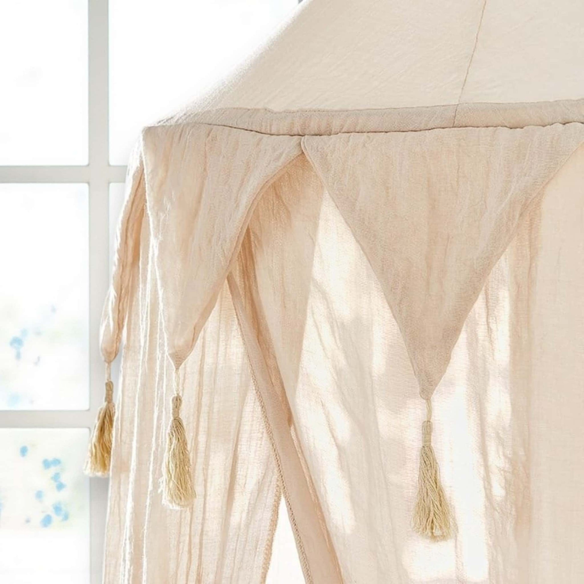 Mustard Yellow Linen Canopy, Linen Canopy Bed