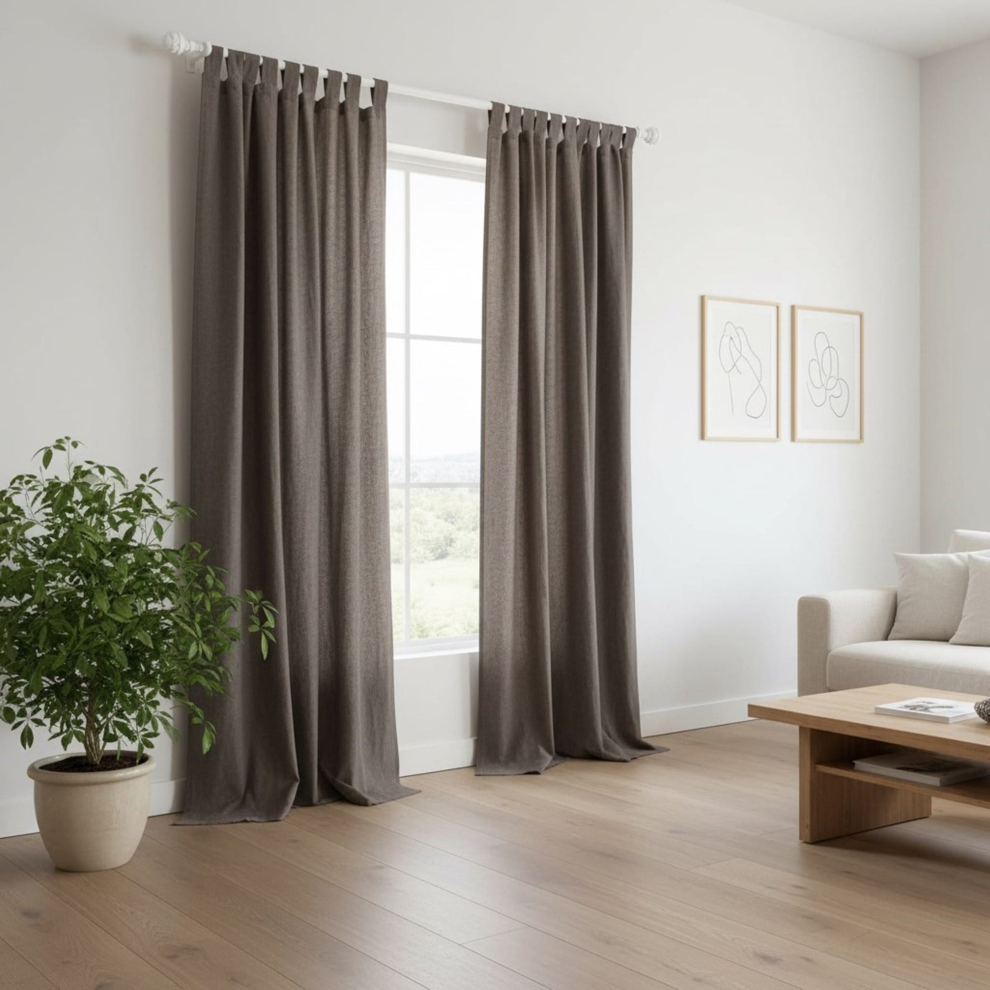Natural Linen Curtains, Grey Linen Curtains