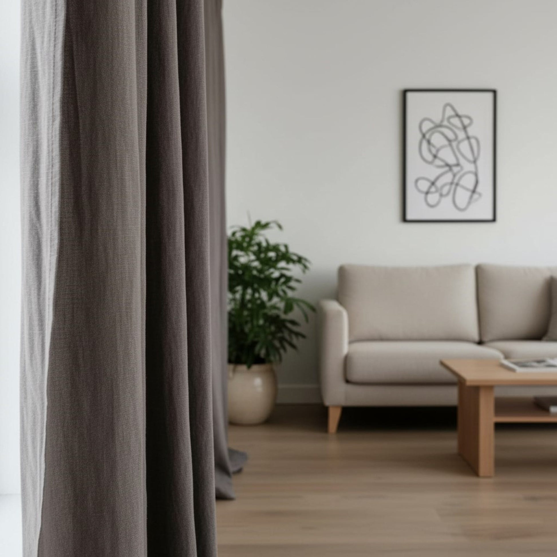 Natural Linen Curtains, Grey Linen Curtains