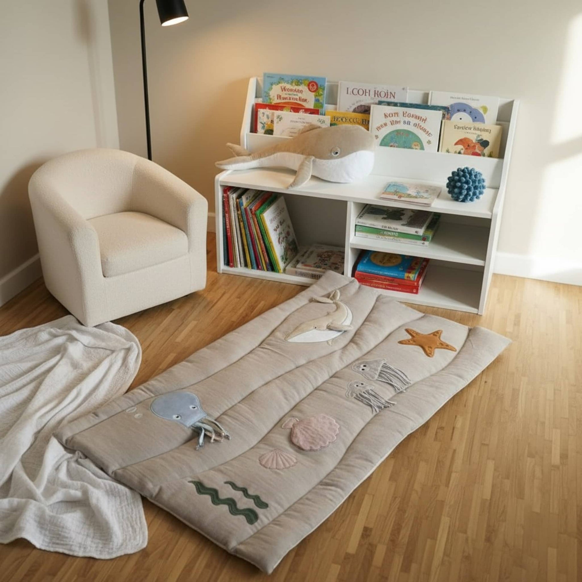 Ocean Linen Play Mat, Quilted Baby Play Mat