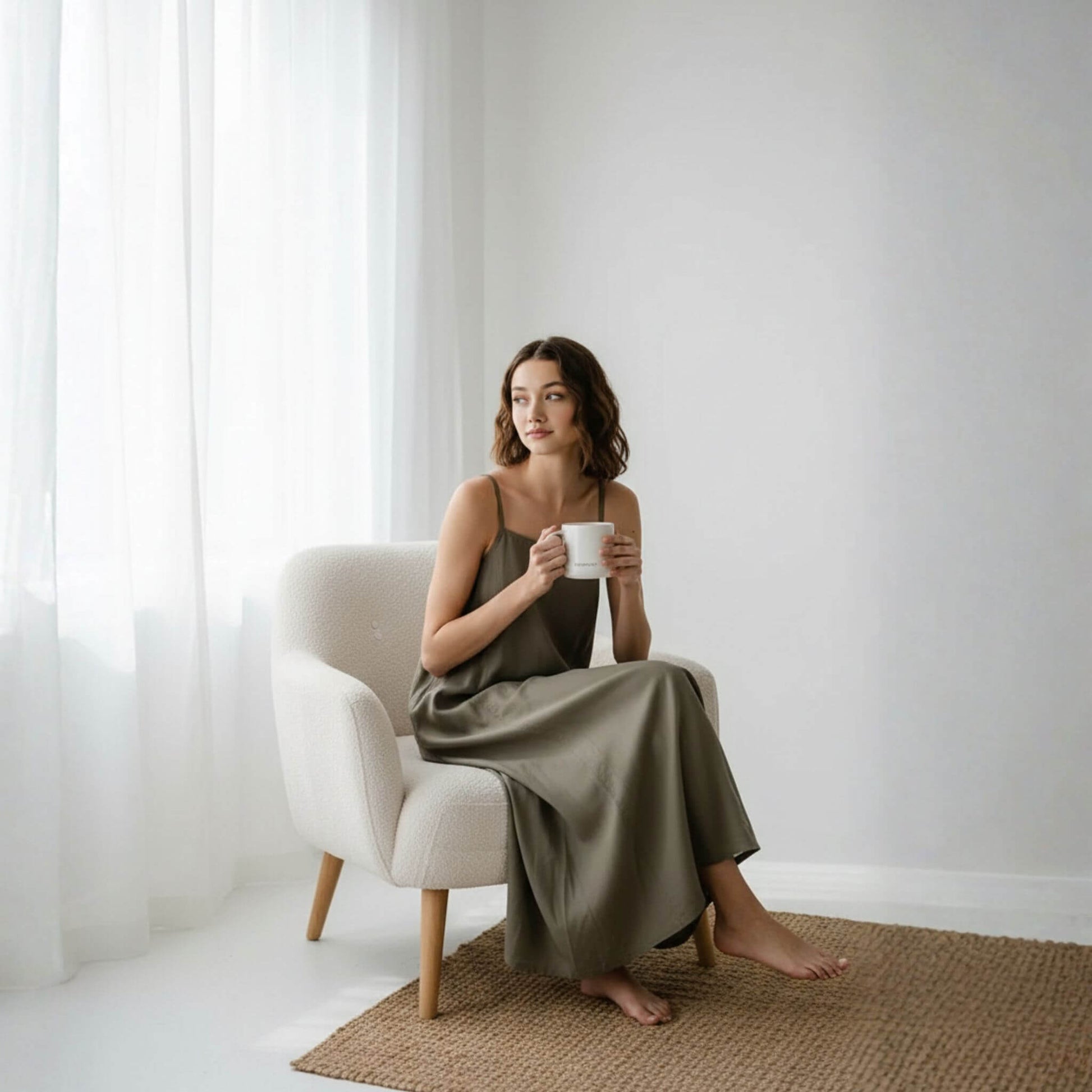 Open Back Linen Maxi Dress, Camisole Maxi Dress