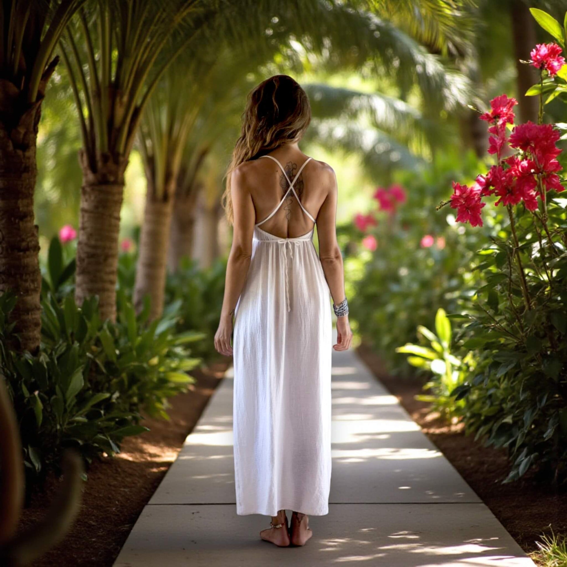 Open Back Linen Maxi Dress, Summer Linen Dress