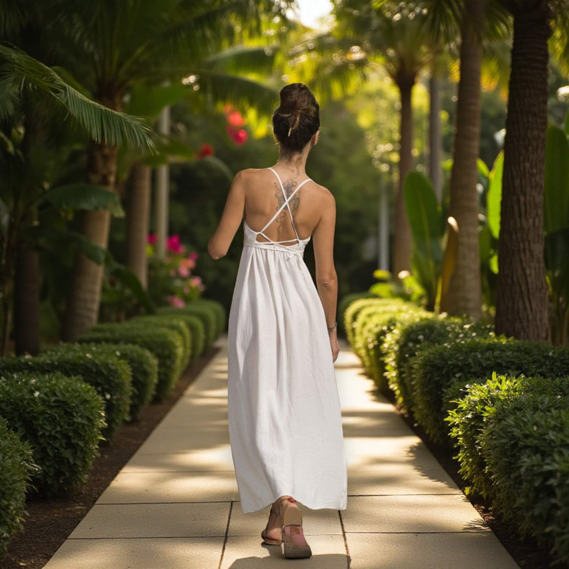 Open Back Linen Maxi Dress, Summer Linen Dress