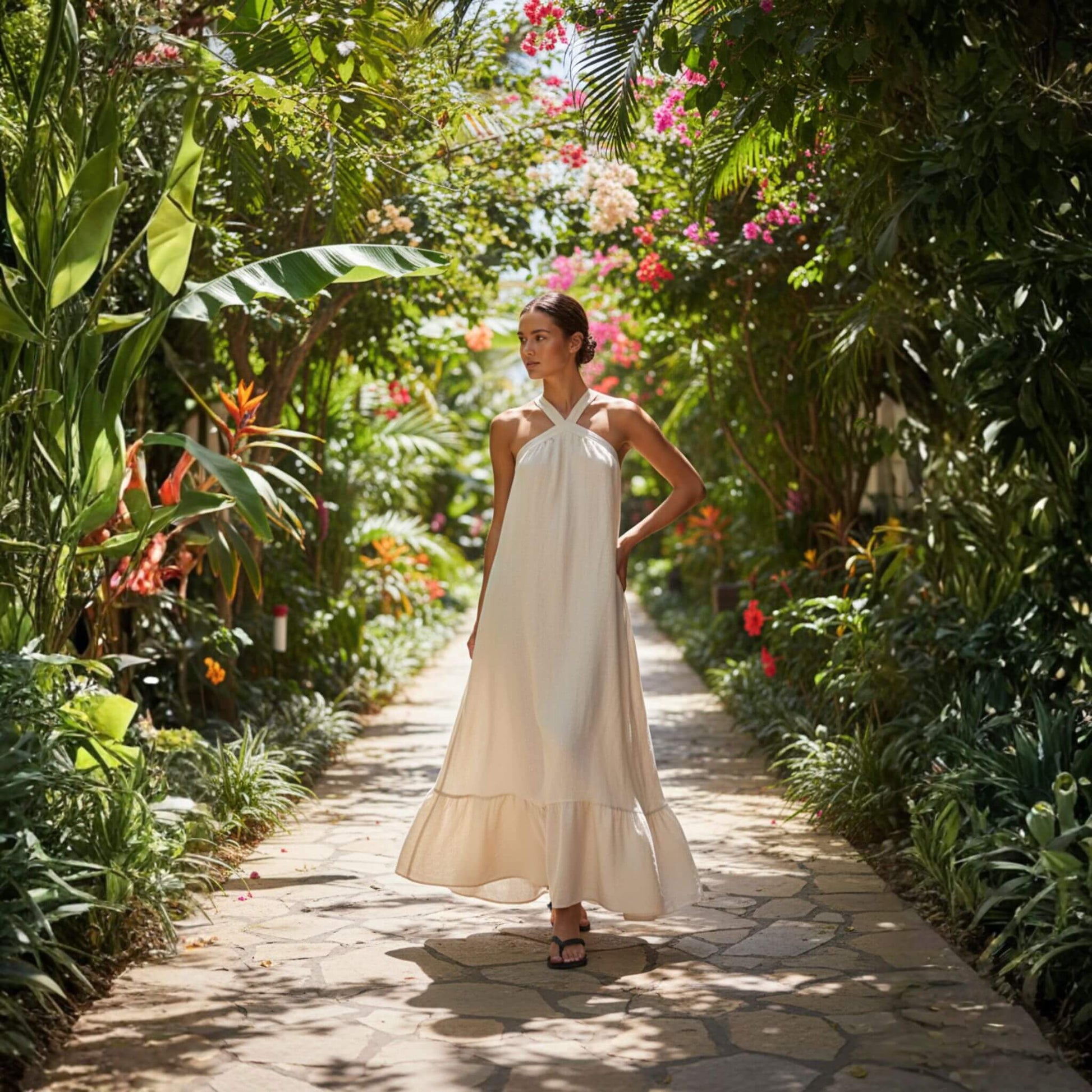 Open Back Maxi Dress, Halter Neck Maxi Dress