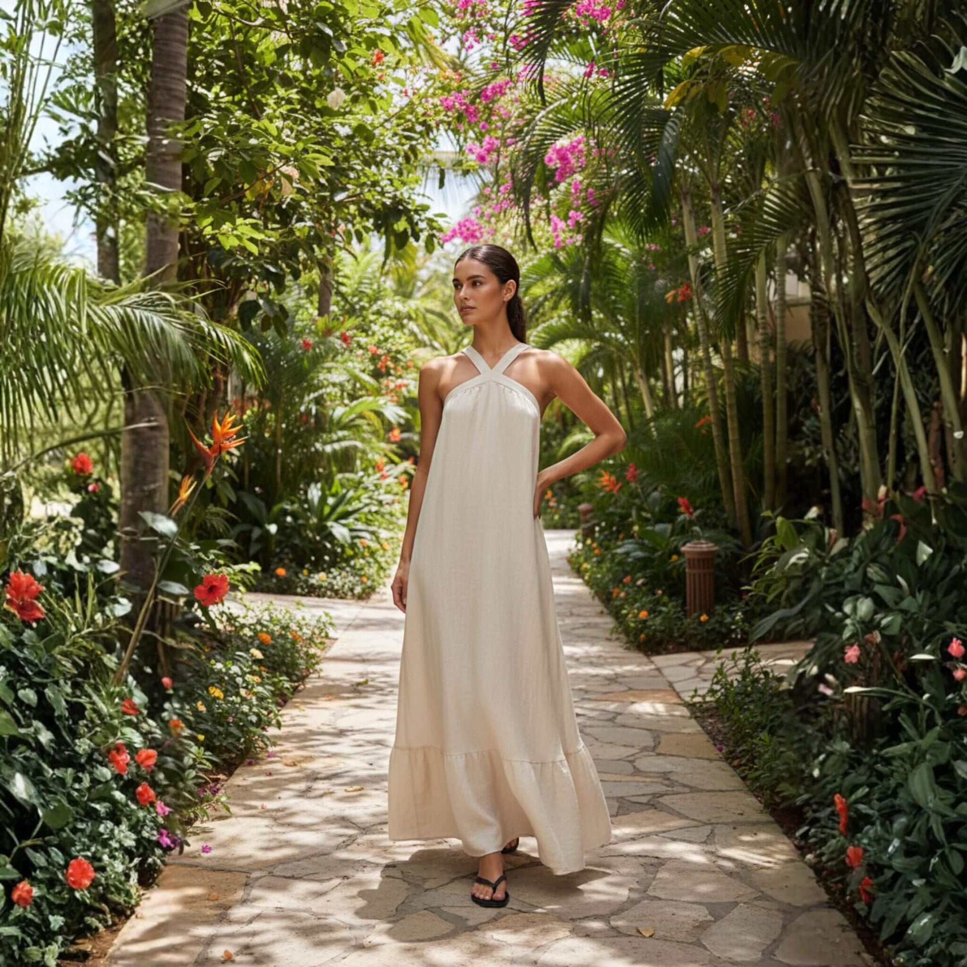 Open Back Maxi Dress, Halter Neck Maxi Dress