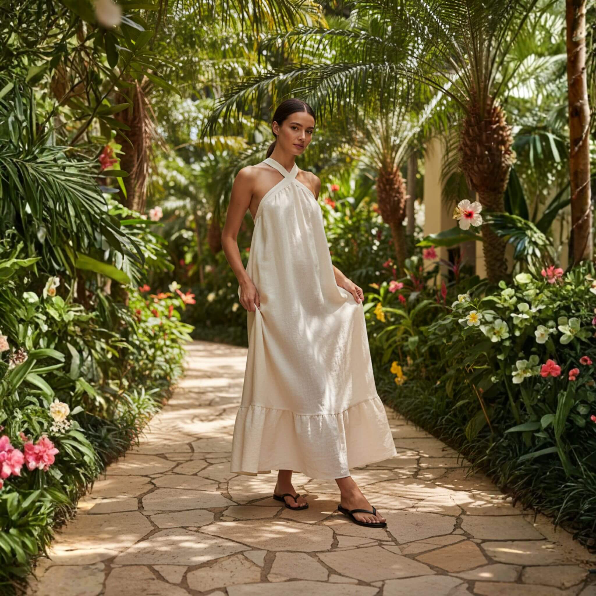 Open Back Maxi Dress, Halter Neck Maxi Dress