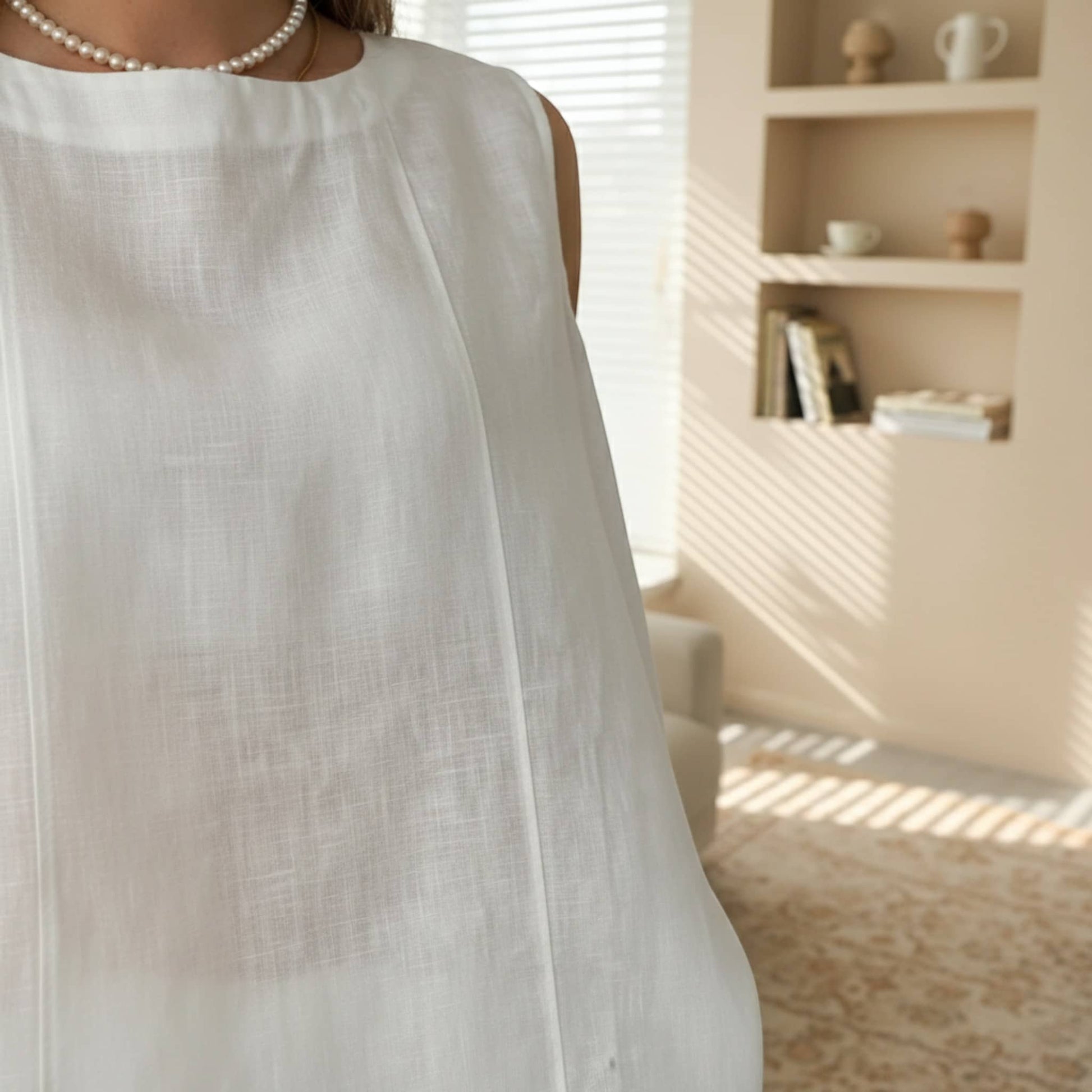 Oversized Linen Tank Top, Sleeveless Linen Top