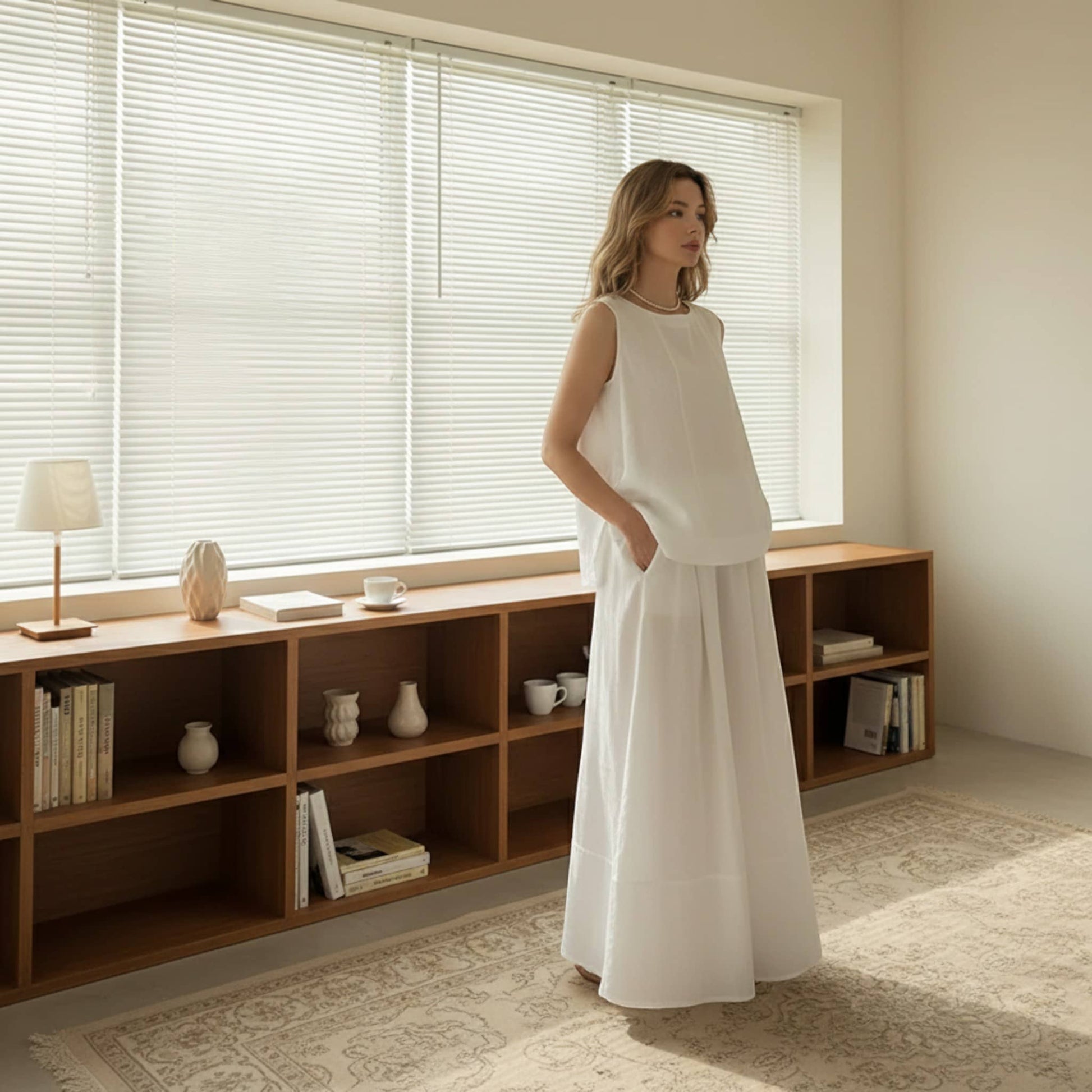 Oversized Linen Tank Top, Sleeveless Linen Top