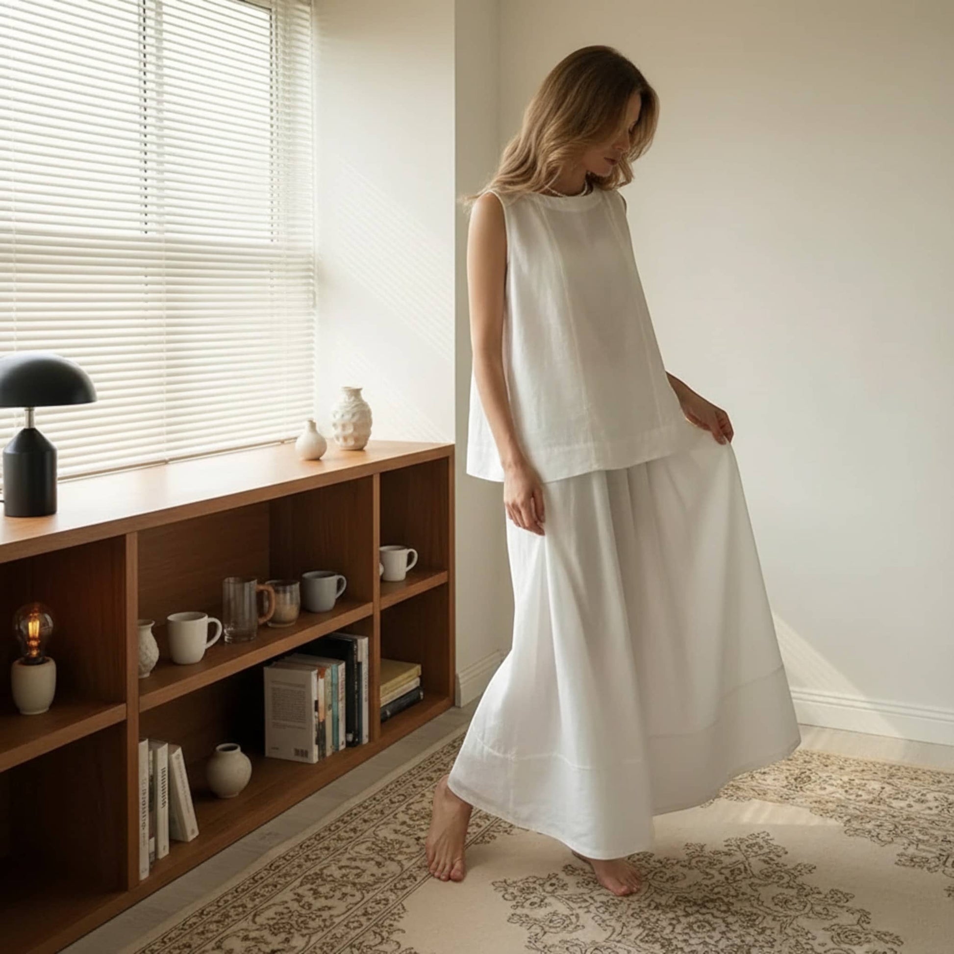 Oversized Linen Tank Top, Sleeveless Linen Top