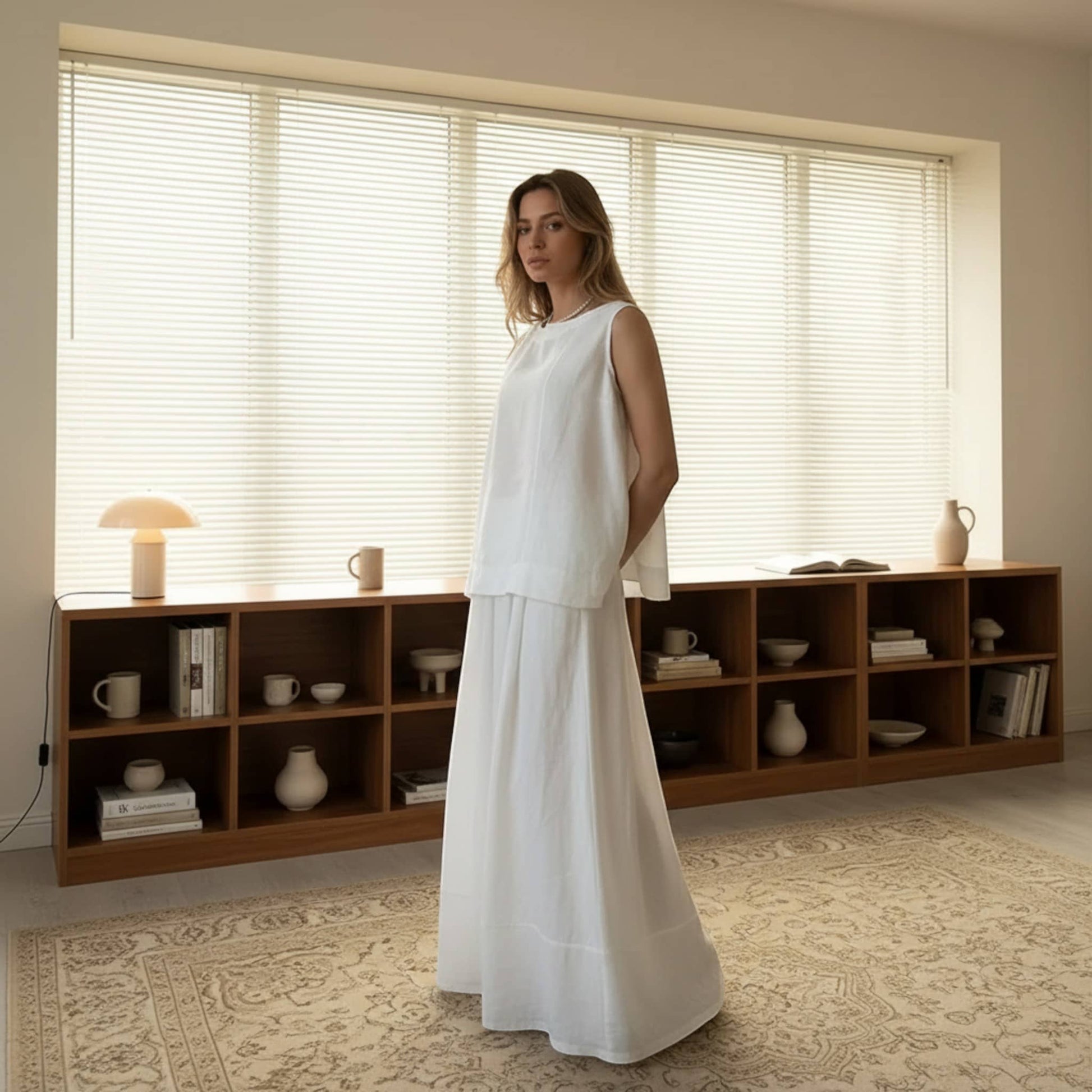 Oversized Linen Tank Top, Sleeveless Linen Top