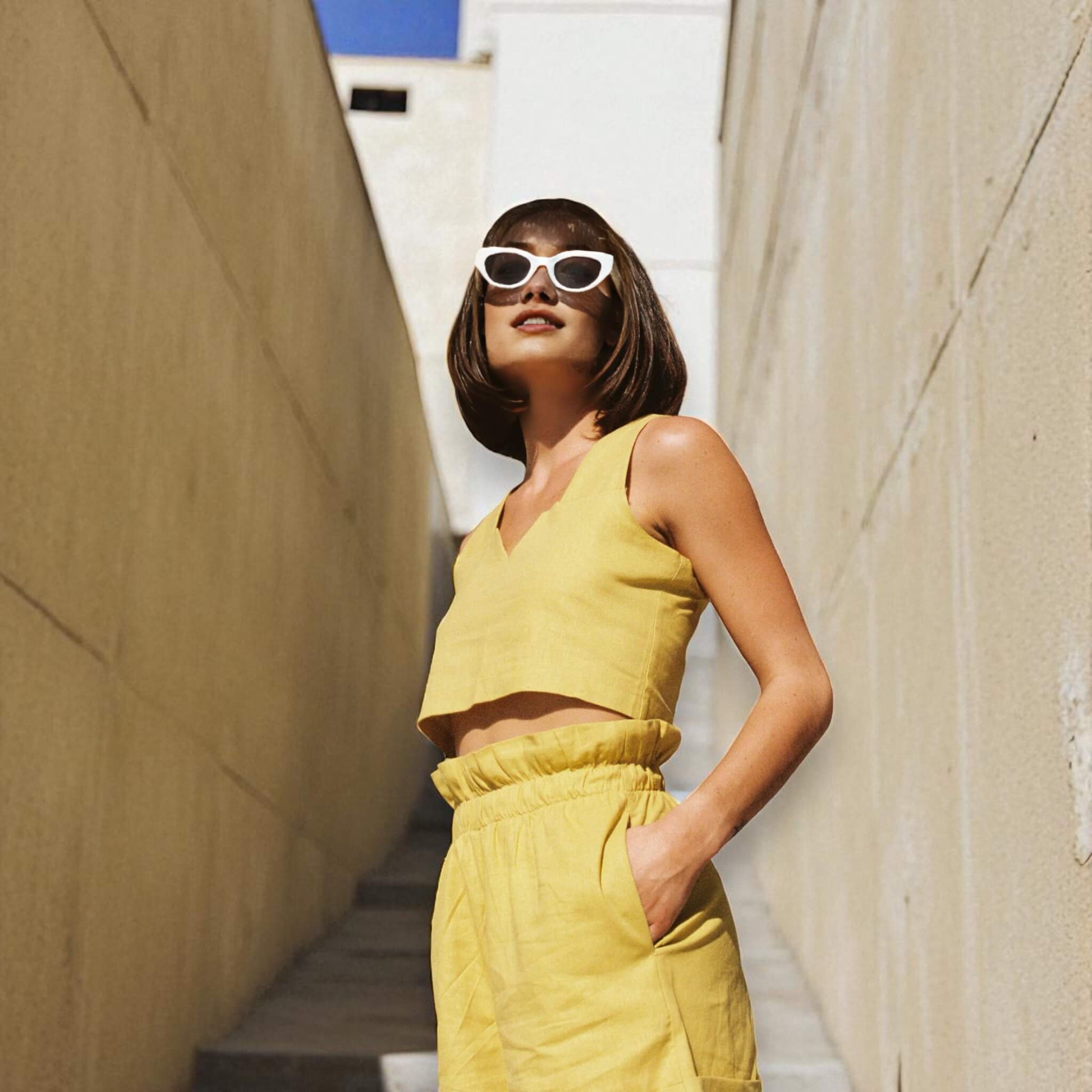 Paperbag Linen Shorts, Resort Paperbag Shorts