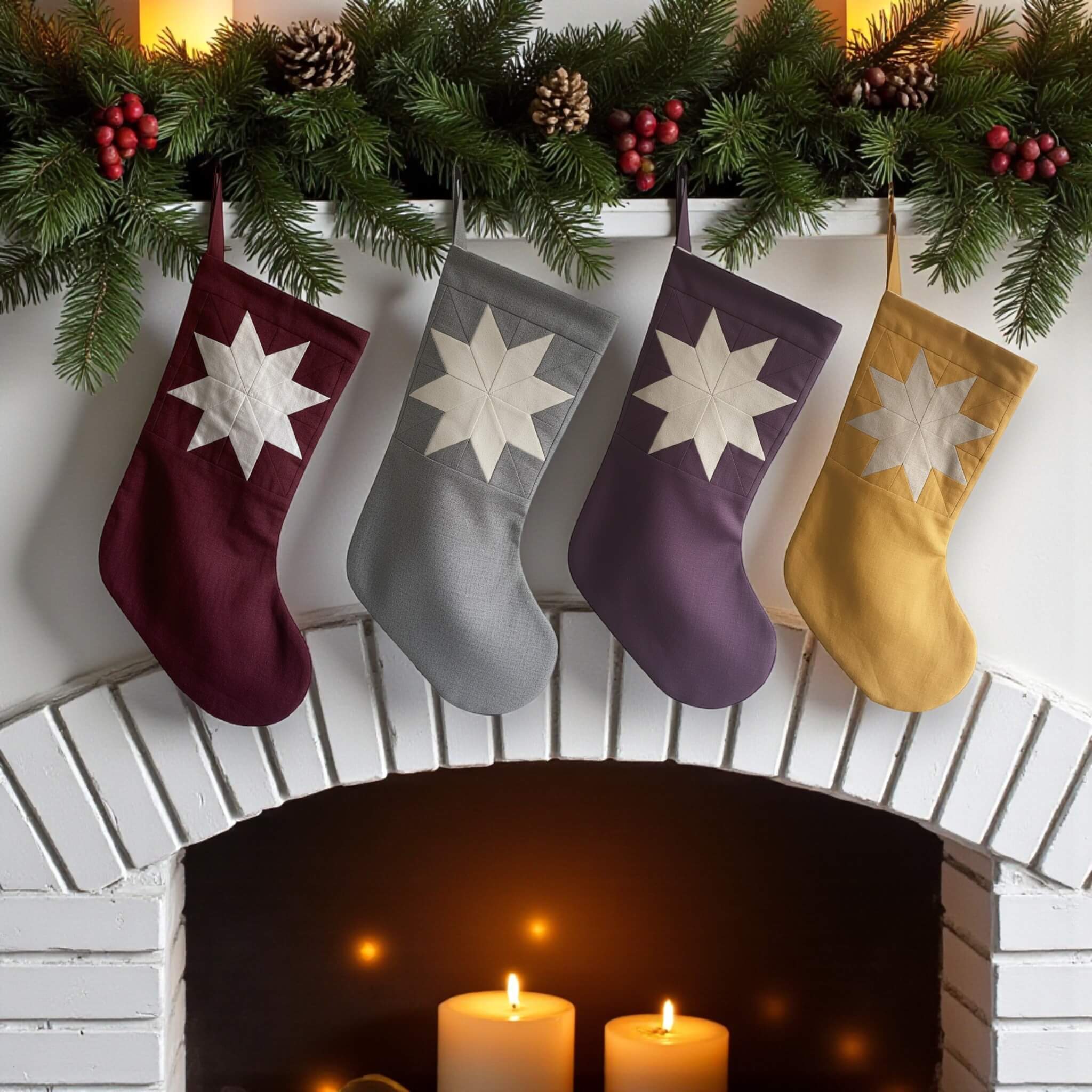 Personalized Christmas Stockings, Linen Holiday Stocking