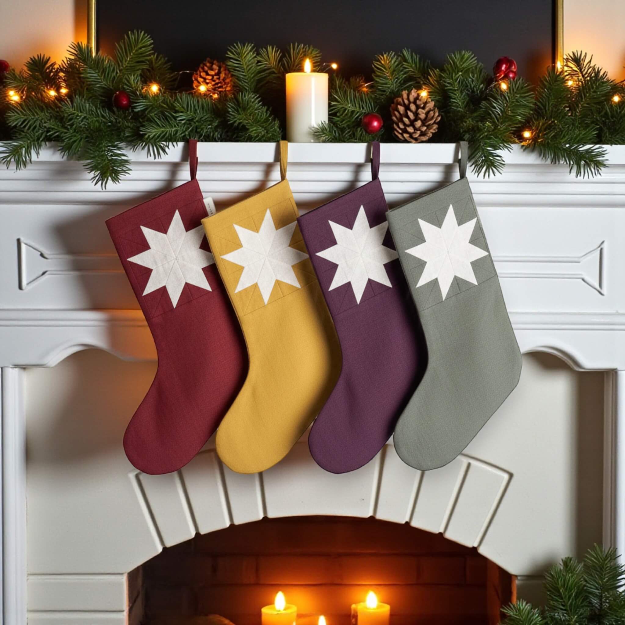 Personalized Christmas Stockings, Linen Holiday Stocking
