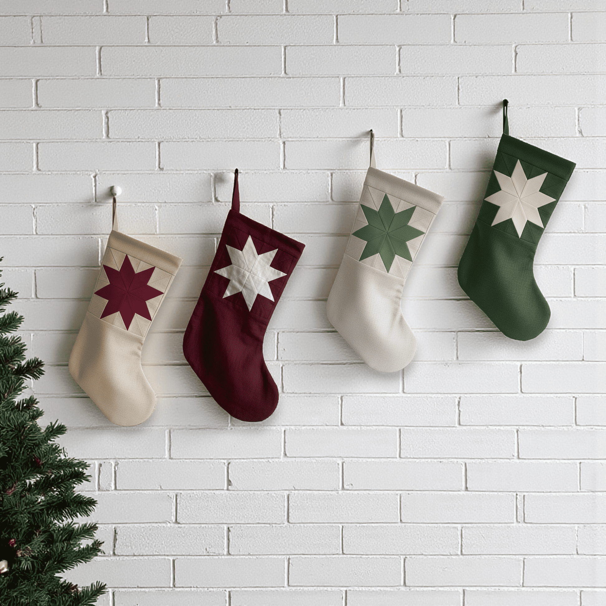 Personalized Christmas Stockings, Linen Holiday Stocking