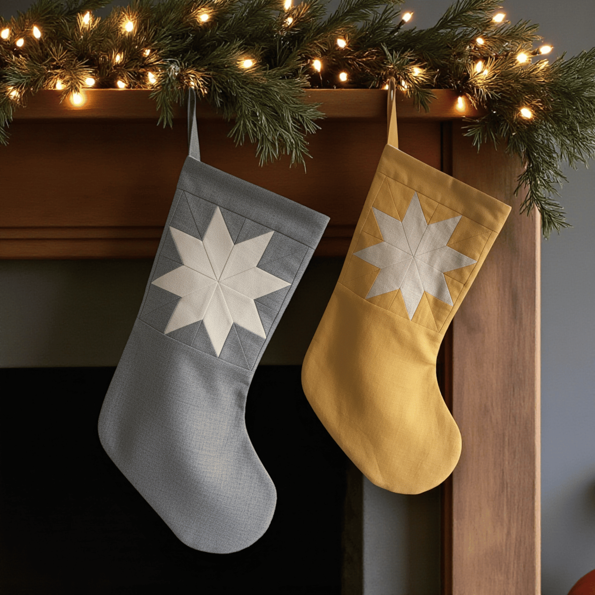 Personalized Christmas Stockings, Linen Holiday Stocking