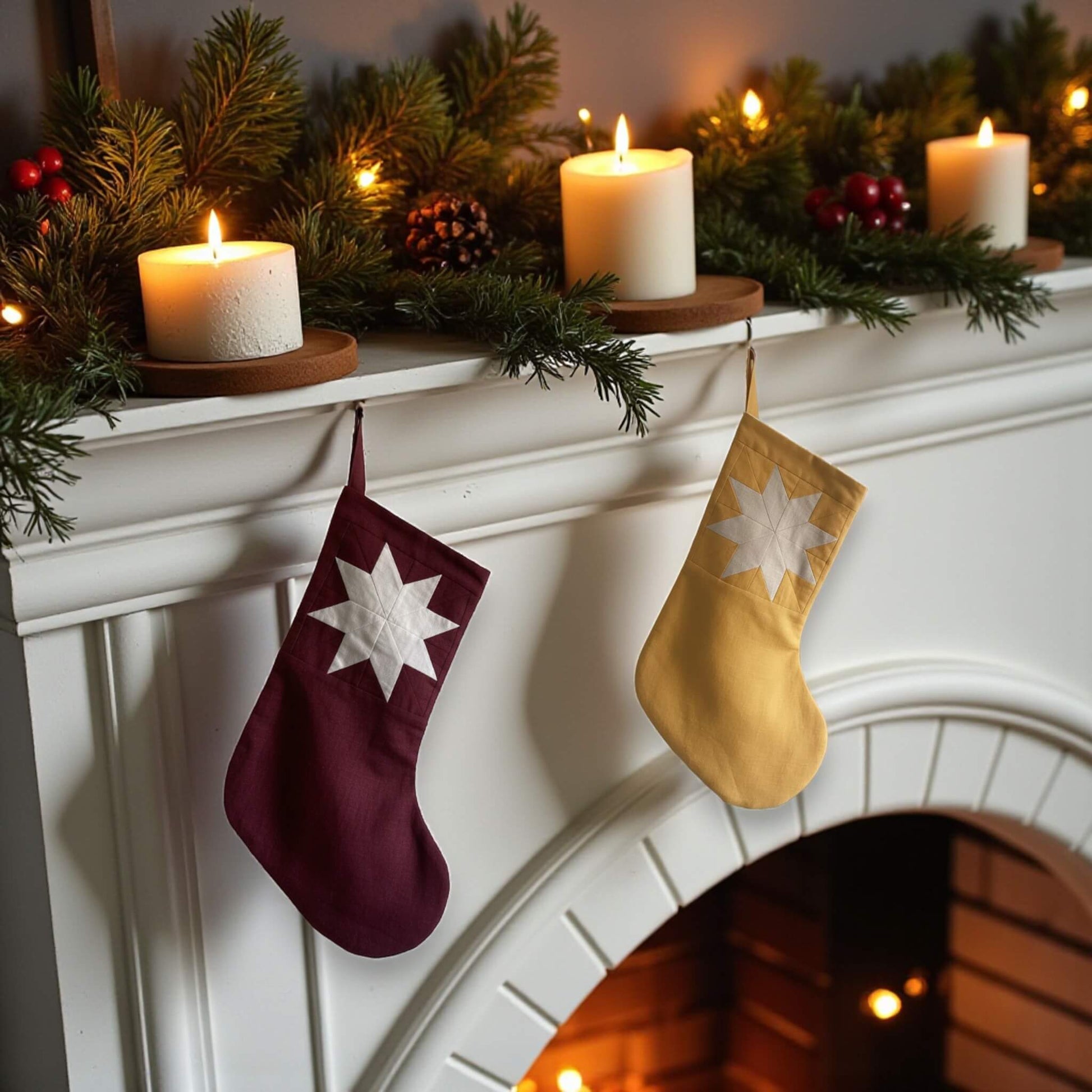 Personalized Christmas Stockings, Linen Holiday Stocking