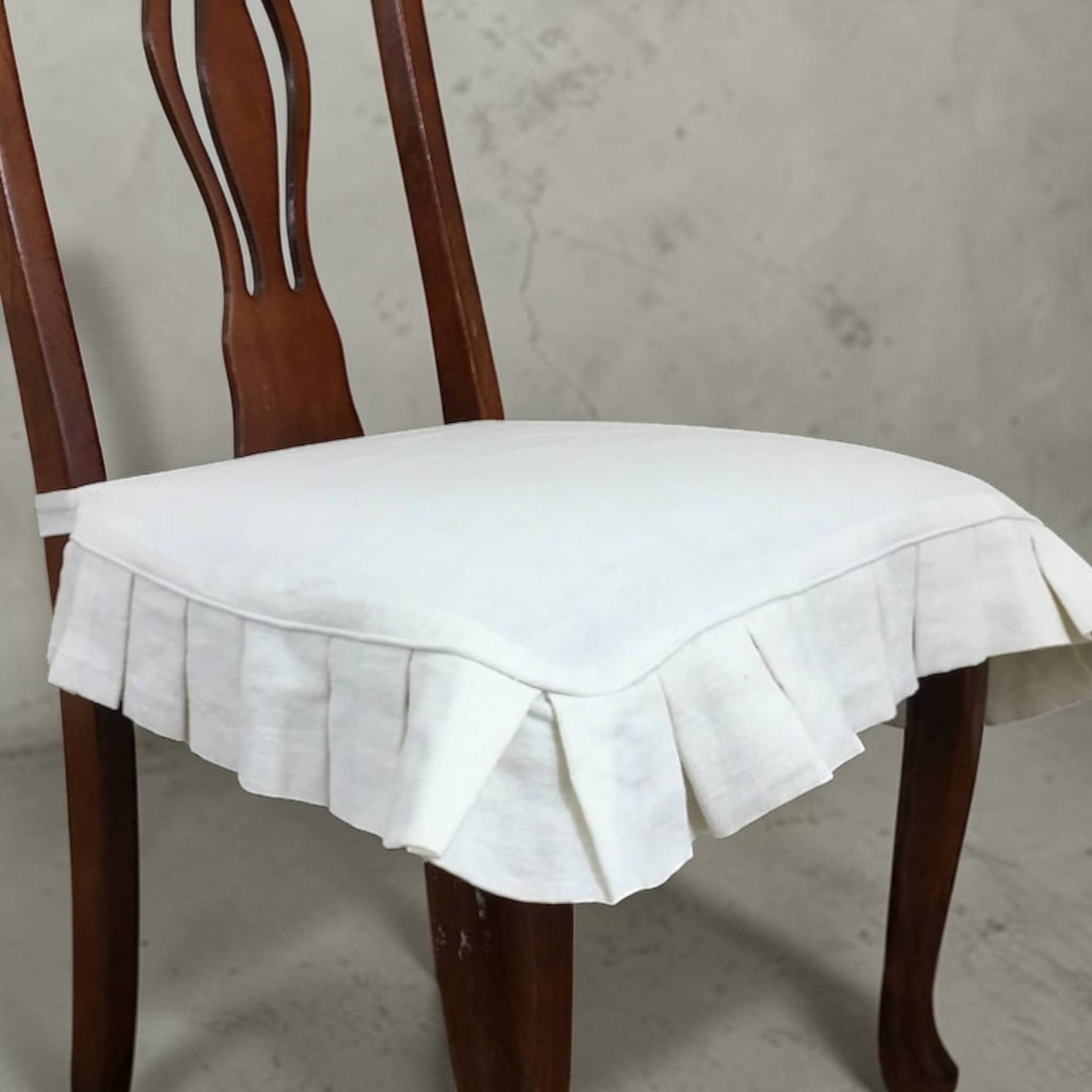 Pleated Chair Covers, Linen Chair Slipcover