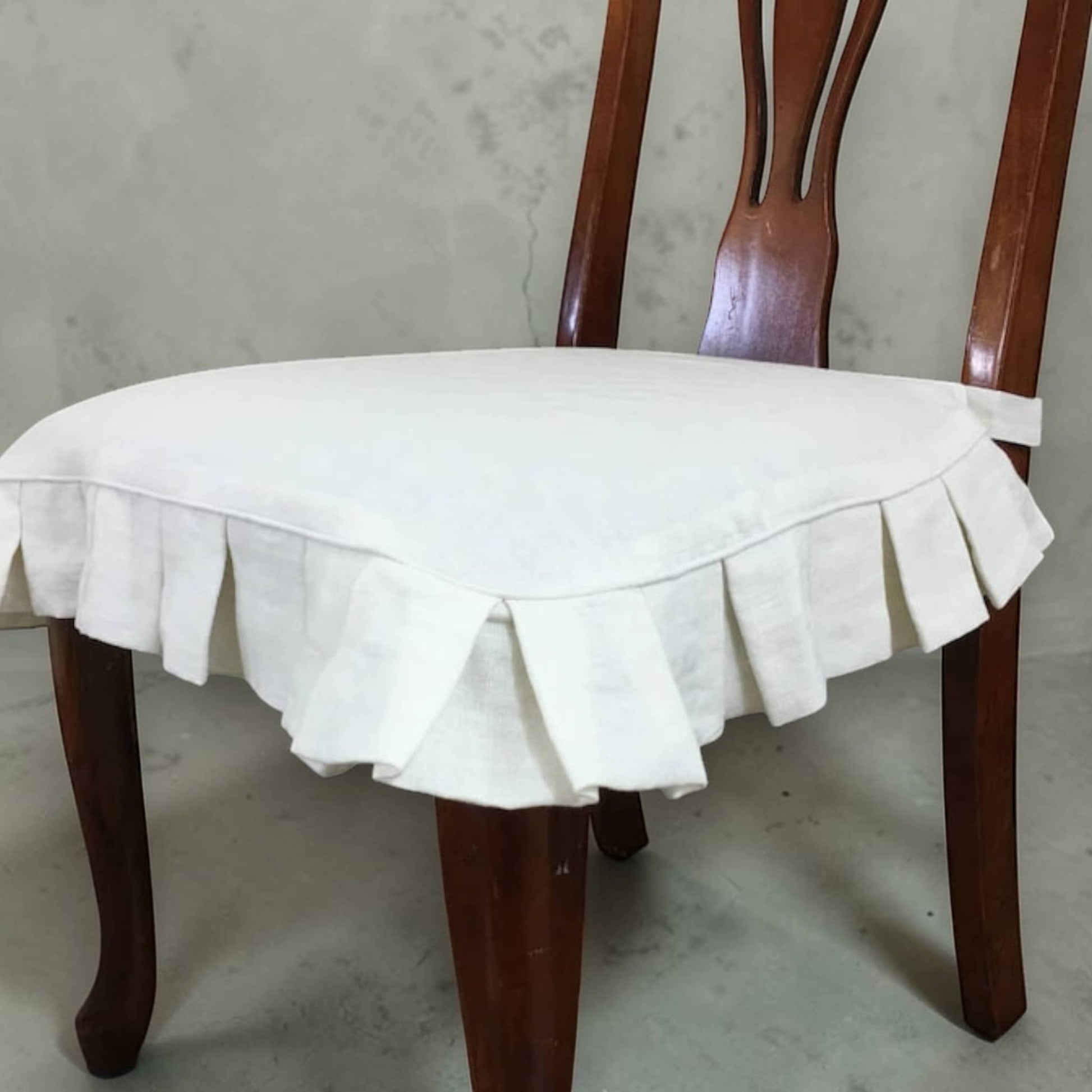 Pleated Chair Covers, Linen Chair Slipcover