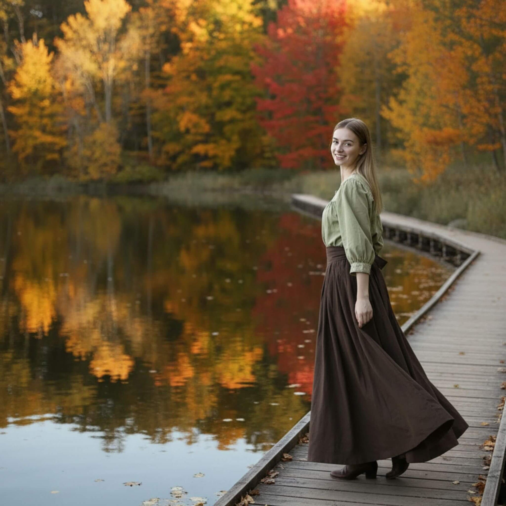 Pleated Linen Maxi Skirt, Long Linen Skirt