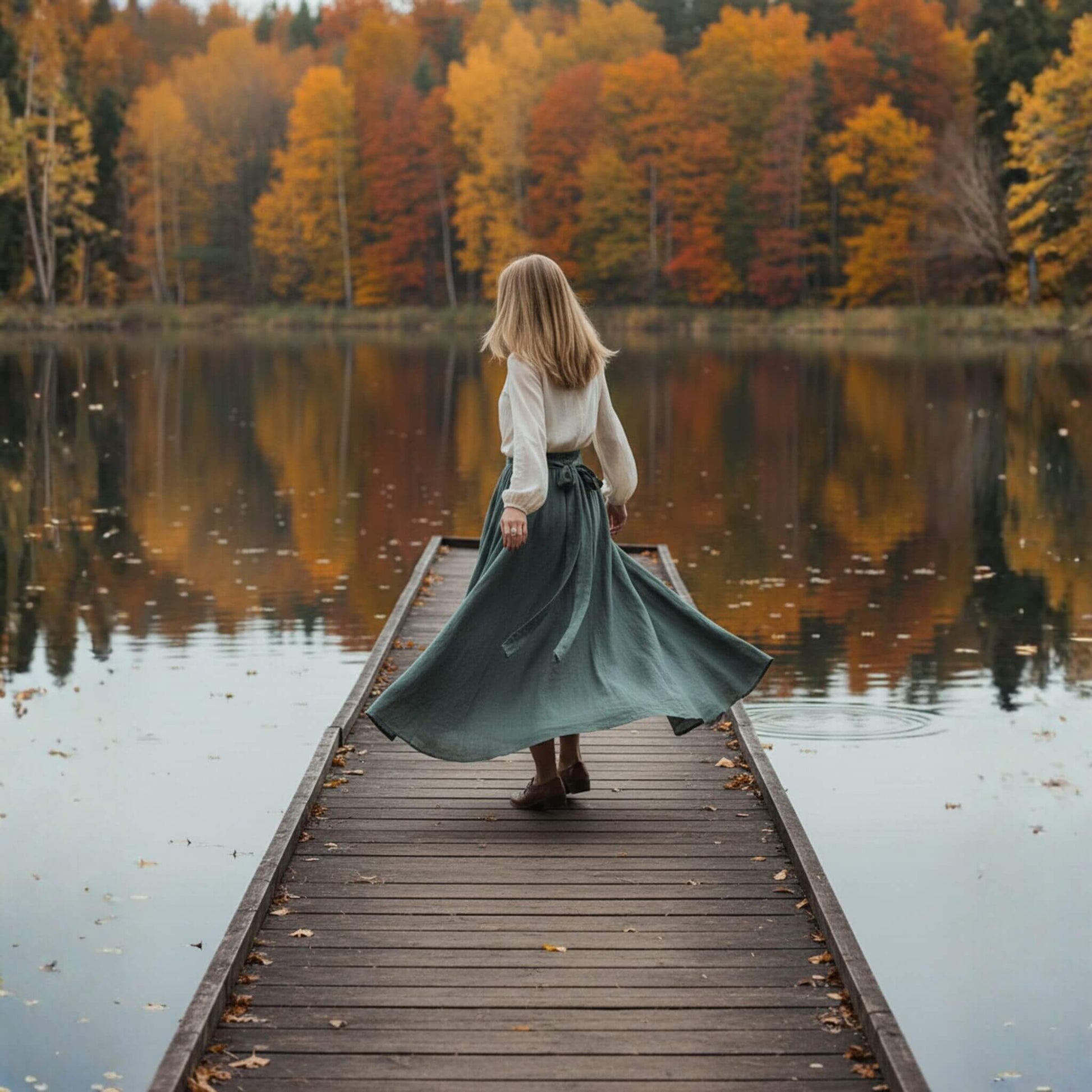 Pleated Linen Maxi Skirt, Long Linen Skirt