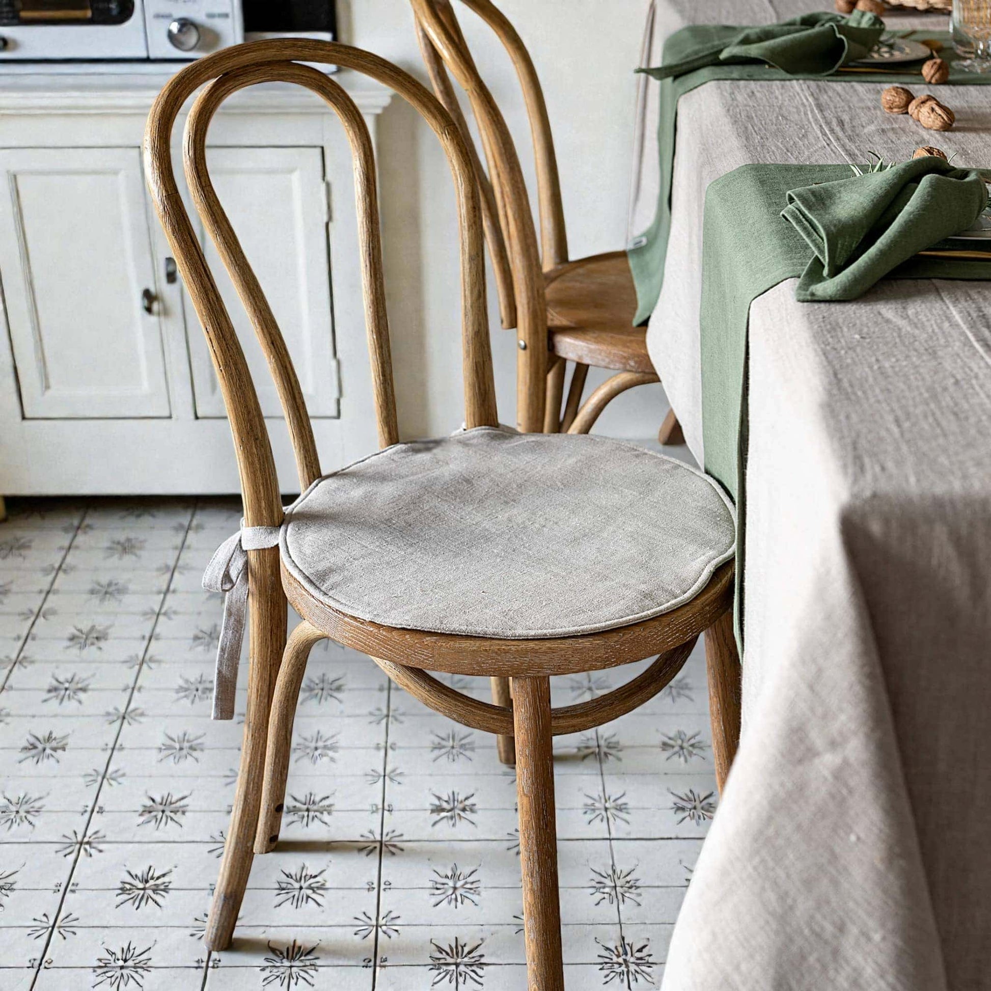 Round Linen Chair Covers, Linen Chair Slipcover