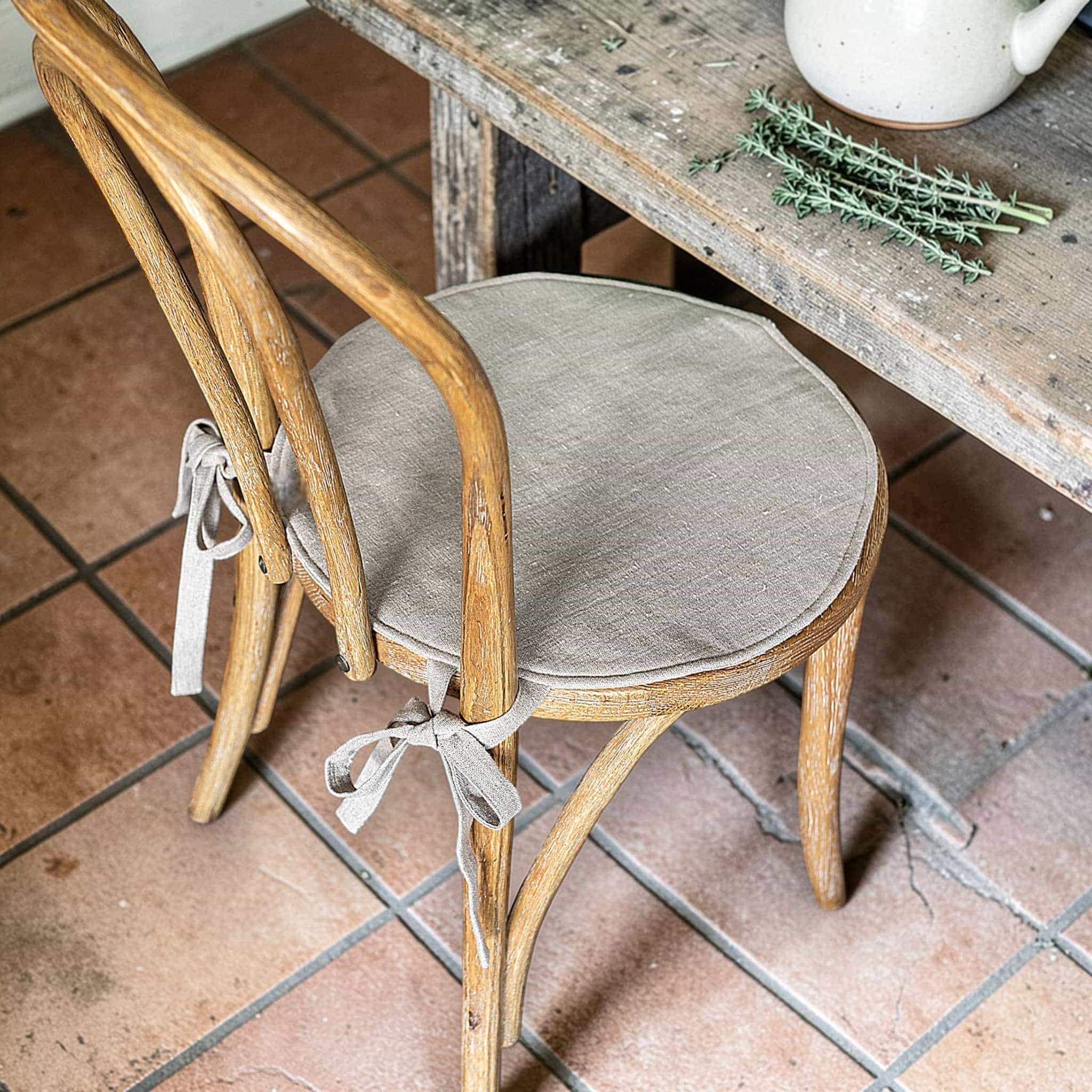 Round Linen Chair Covers, Linen Chair Slipcover