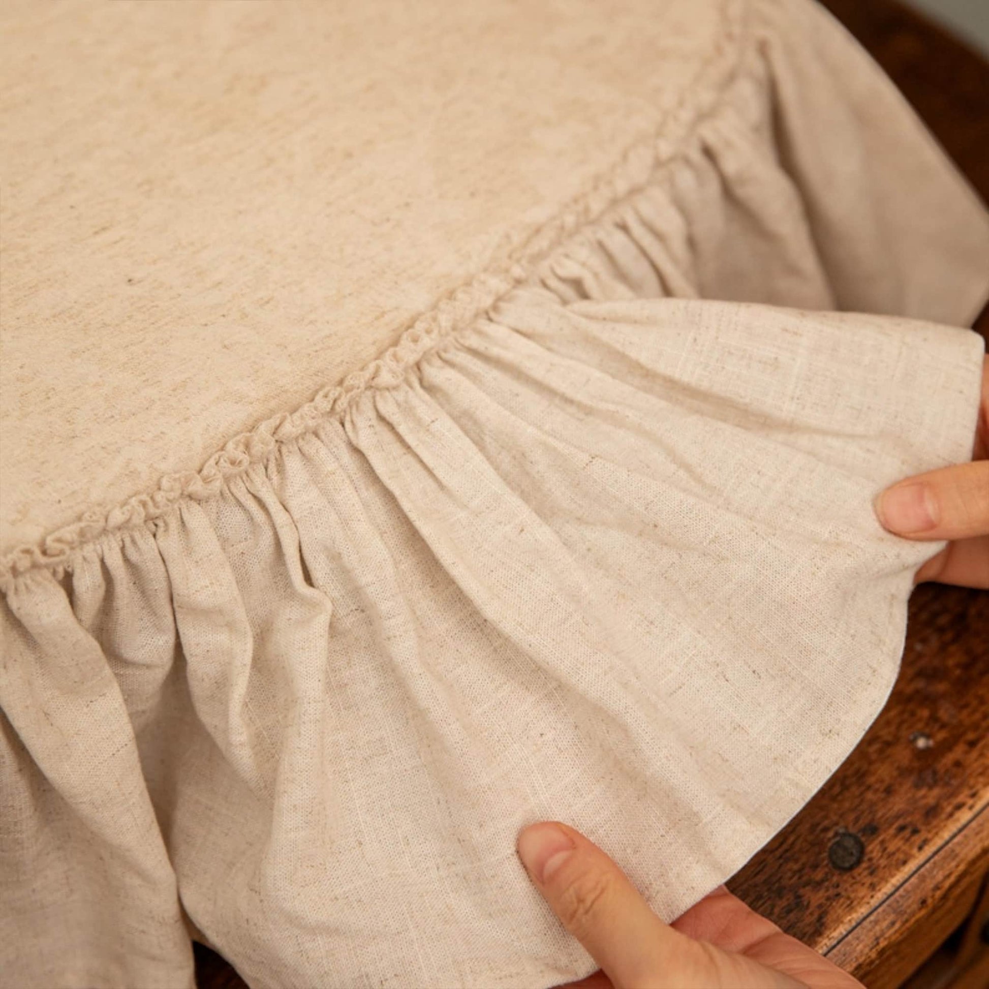 Ruffle Linen Chair Cover, Dining Chair Linen Cover