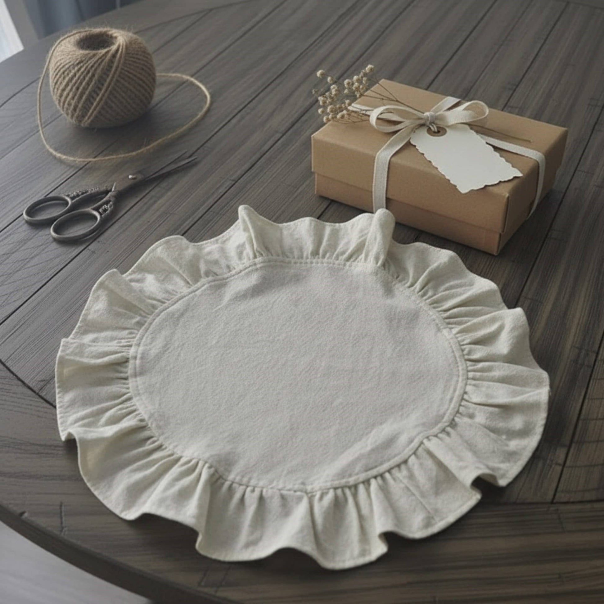 Ruffle Linen Napkin, Vintage Linen Napkins