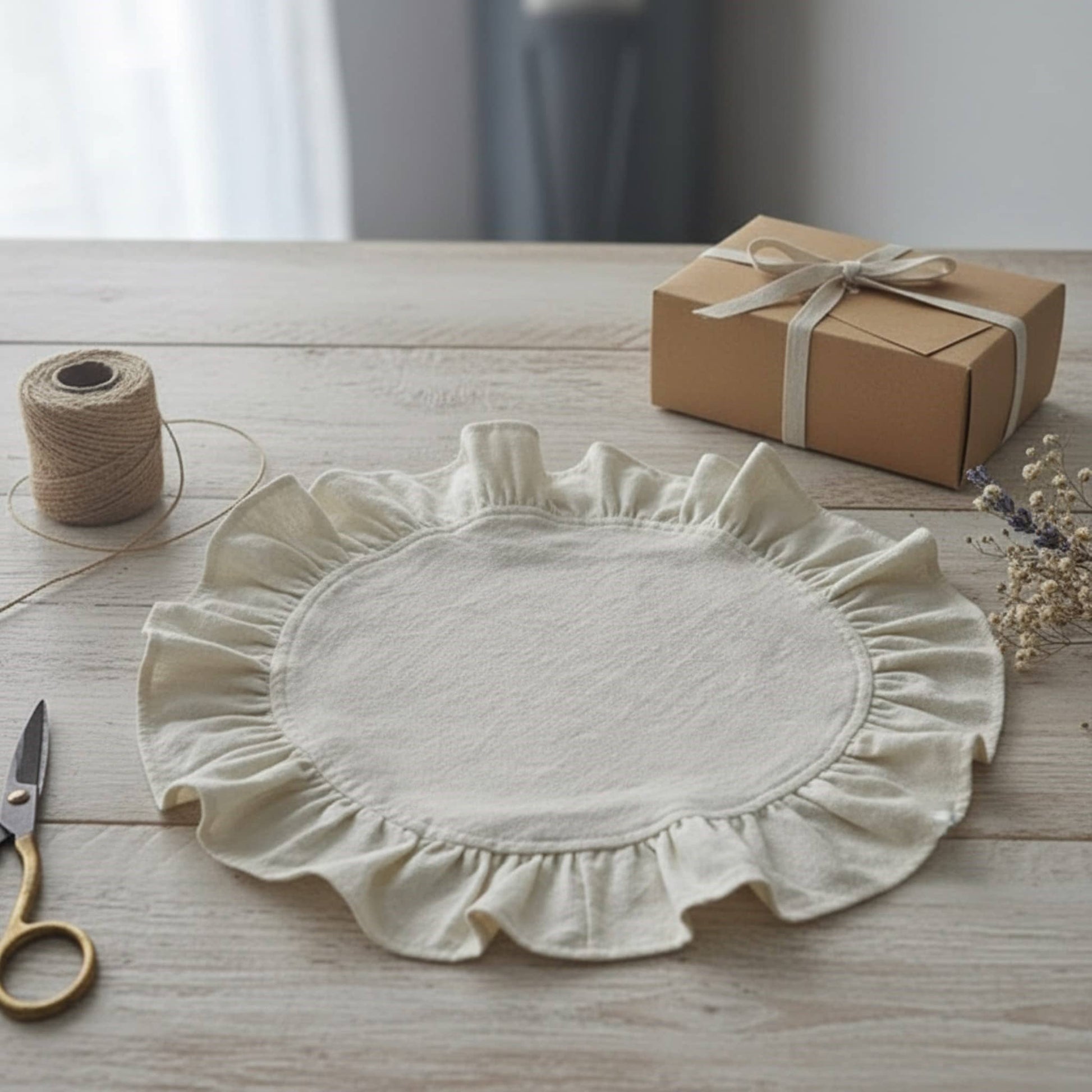 Ruffle Linen Napkin, Vintage Linen Napkins