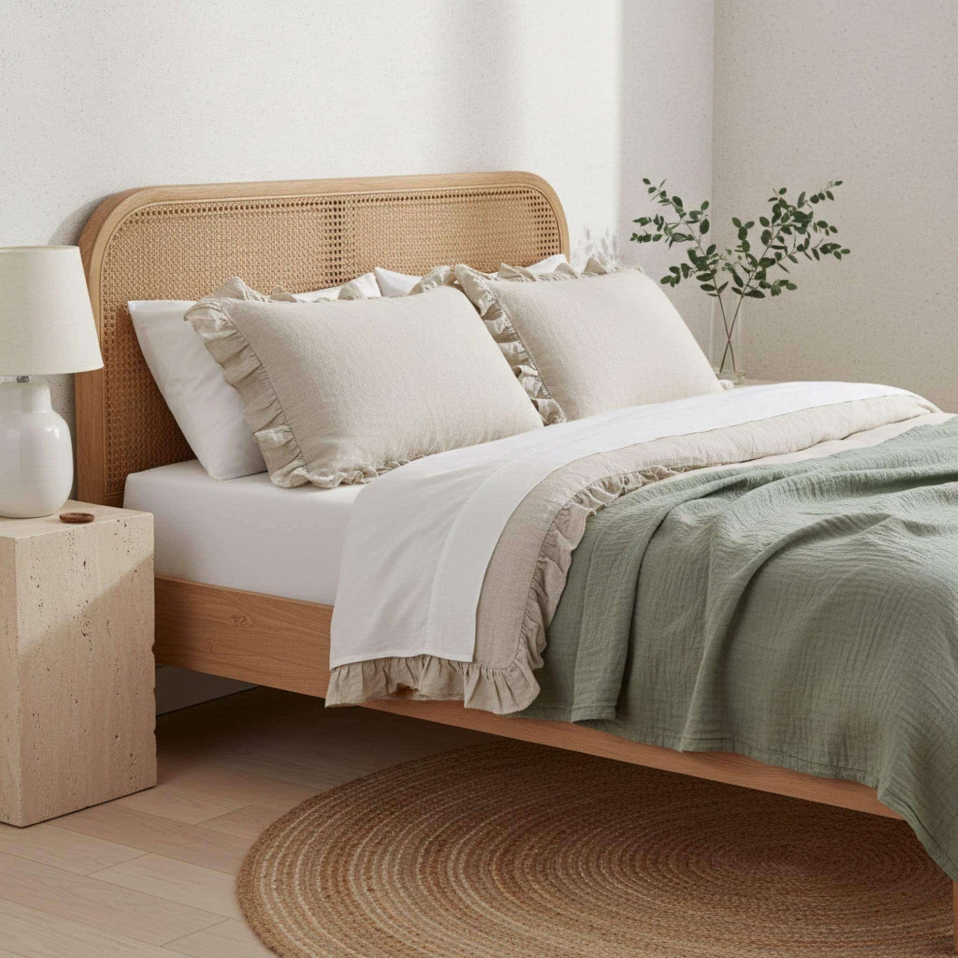 Ruffle Linen Pillowcase, Linen Pillow Covers