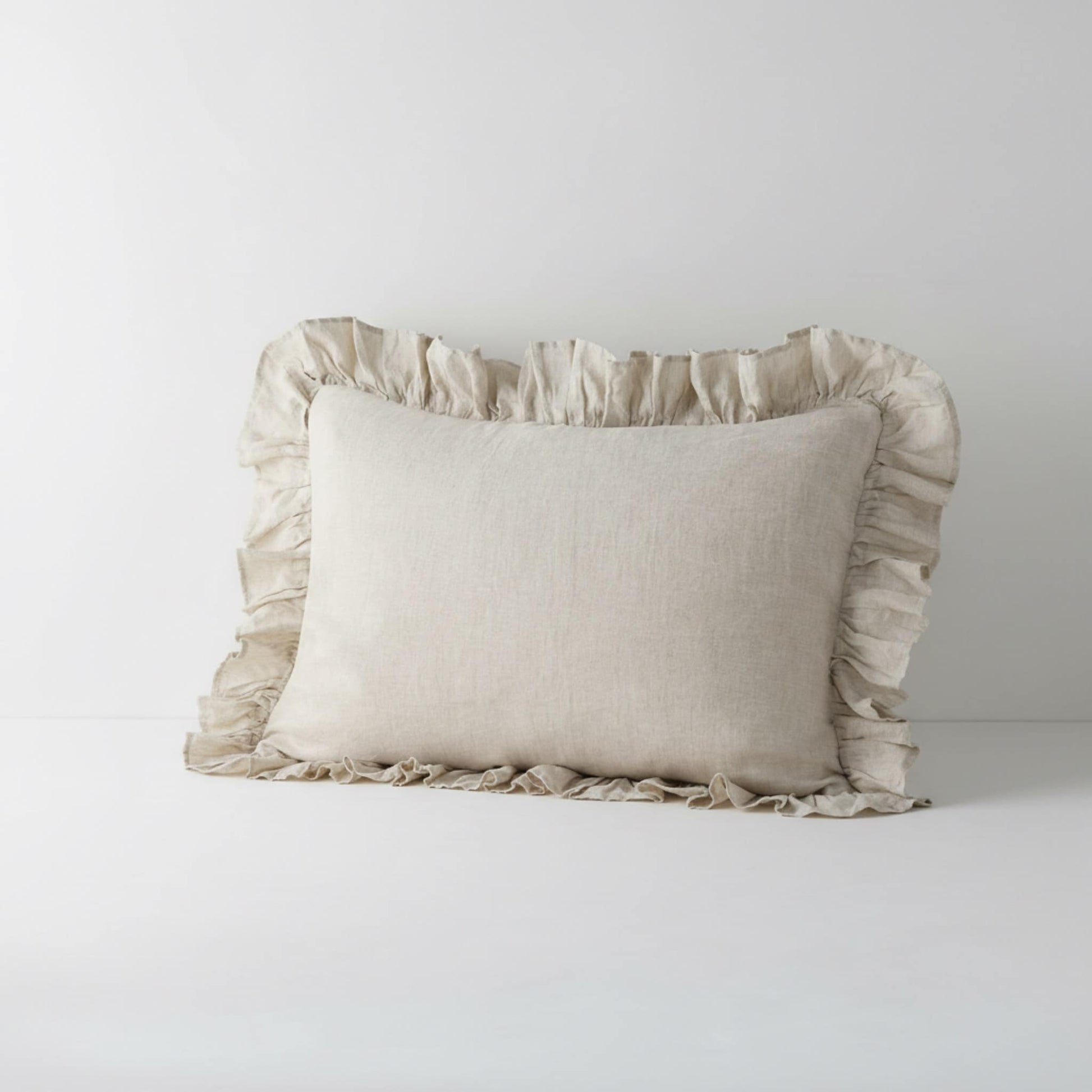 Ruffle Linen Pillowcase, Linen Pillow Covers