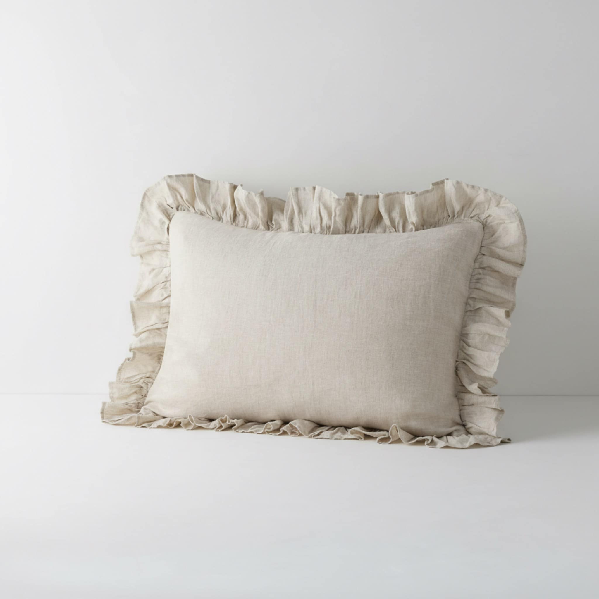Ruffle Linen Pillowcase, Linen Pillow Covers