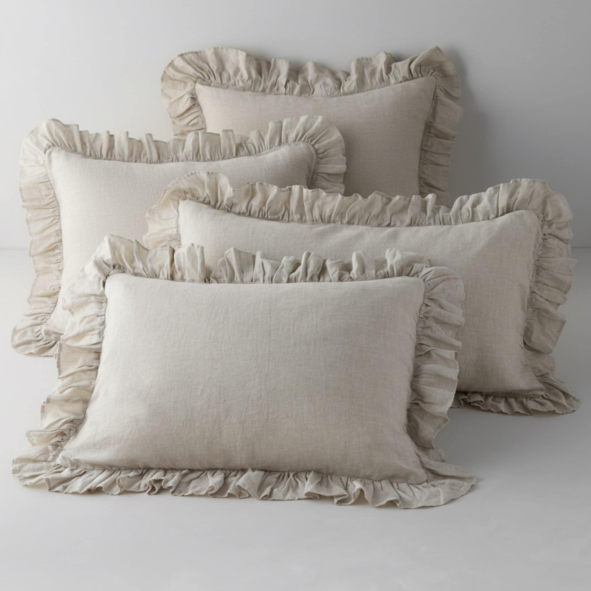 Ruffle Linen Pillowcase, Linen Pillow Covers