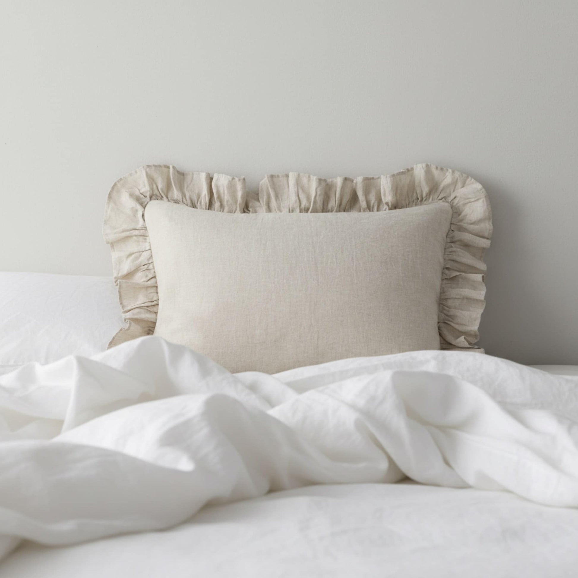 Ruffle Linen Pillowcase, Linen Pillow Covers