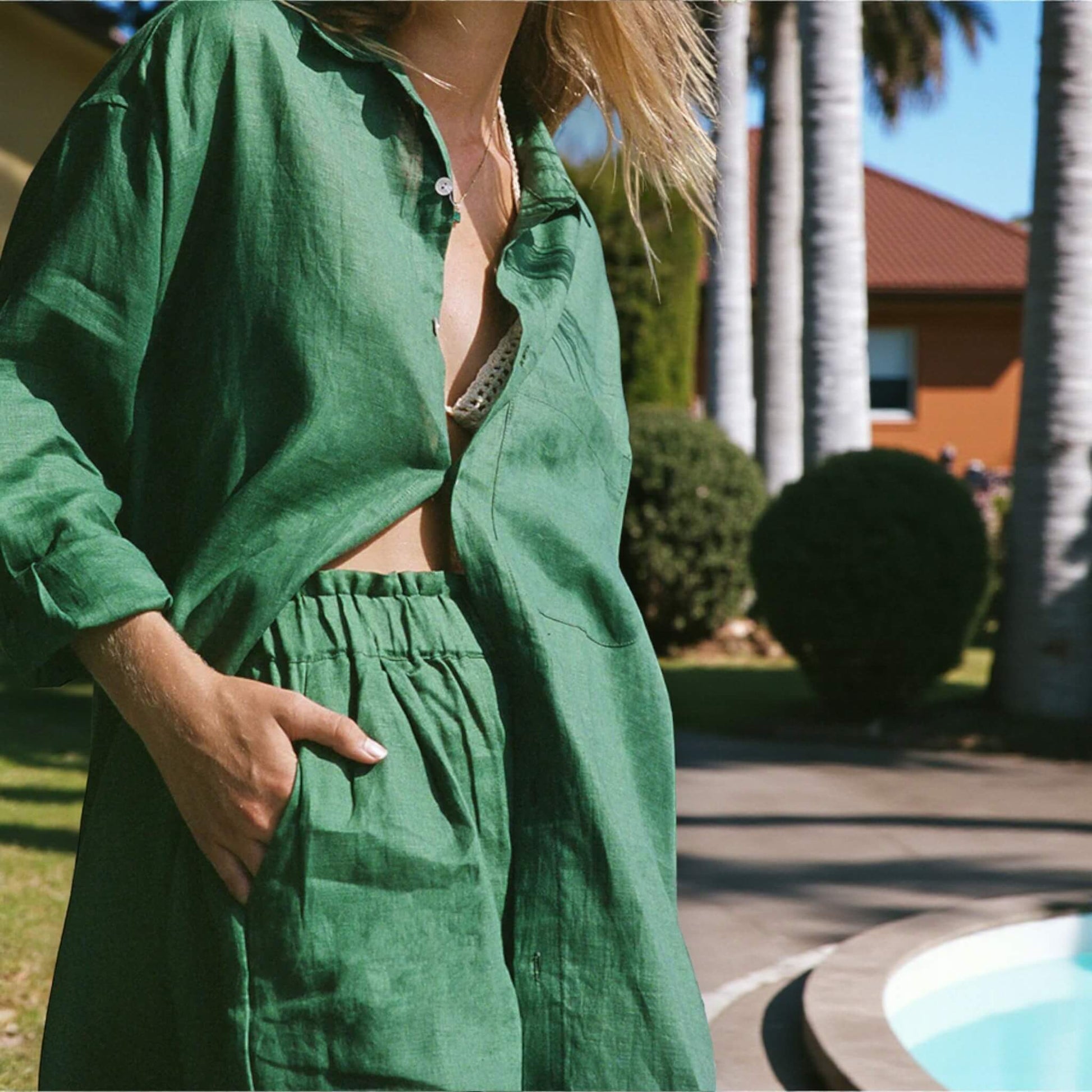 Long Sleeve Linen Shirt, Longline Oversized Linen Shirt