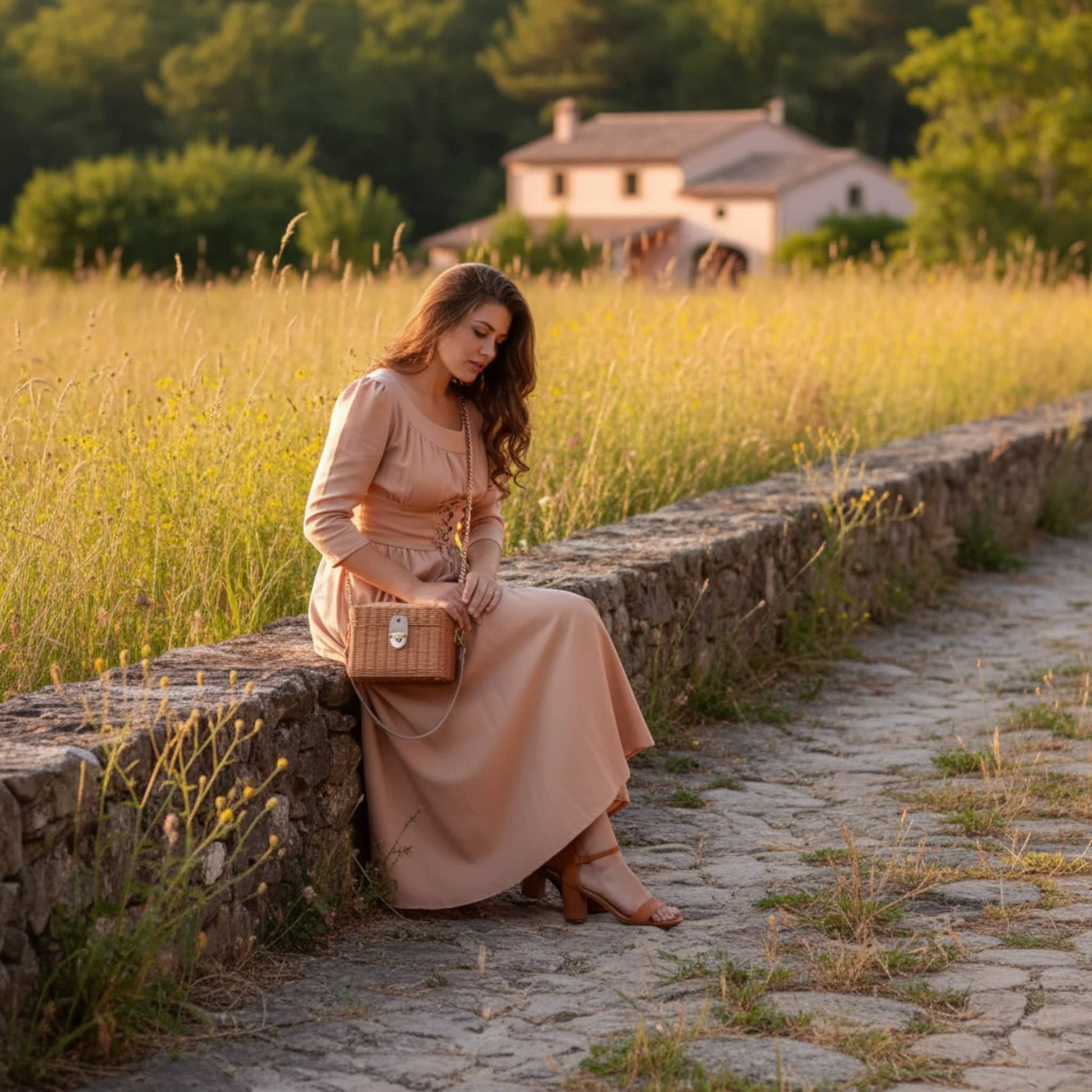 Scoop Neck Linen Maxi Dress, Corset Maxi Dress