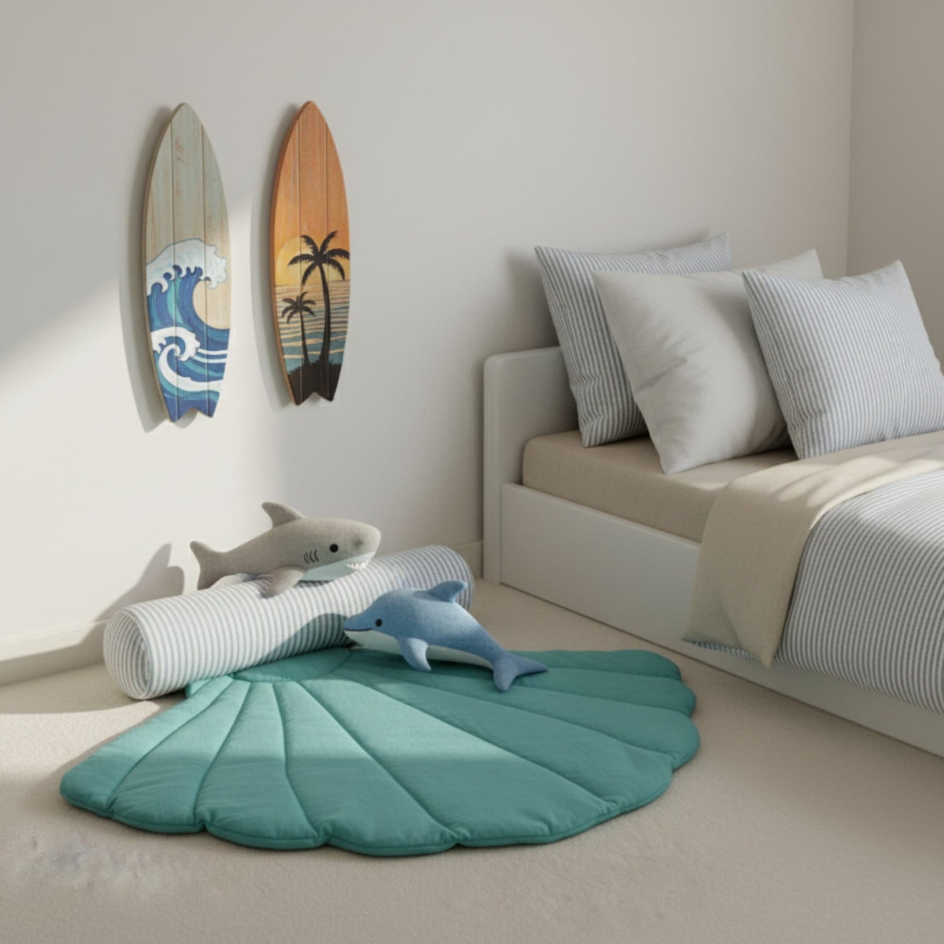 Shell Linen Play Mat, Baby Play Mat