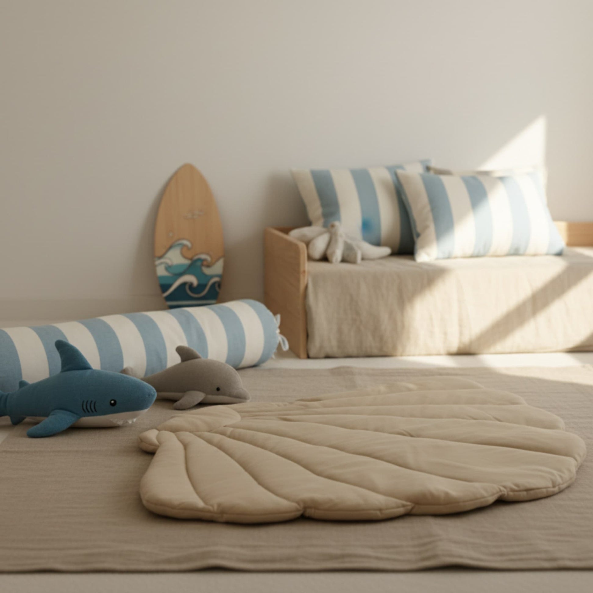 Shell Linen Play Mat, Baby Play Mat