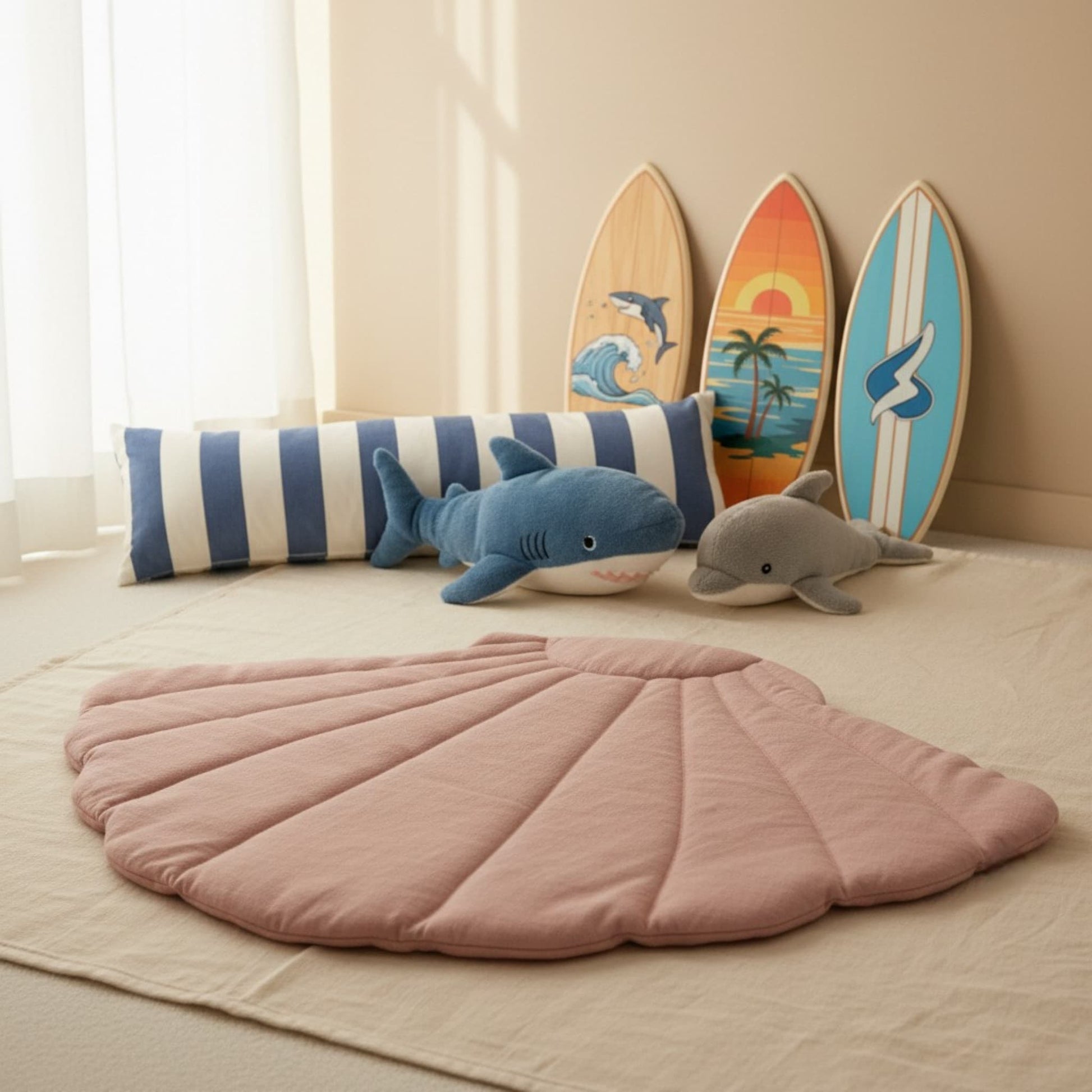 Shell Linen Play Mat, Baby Play Mat