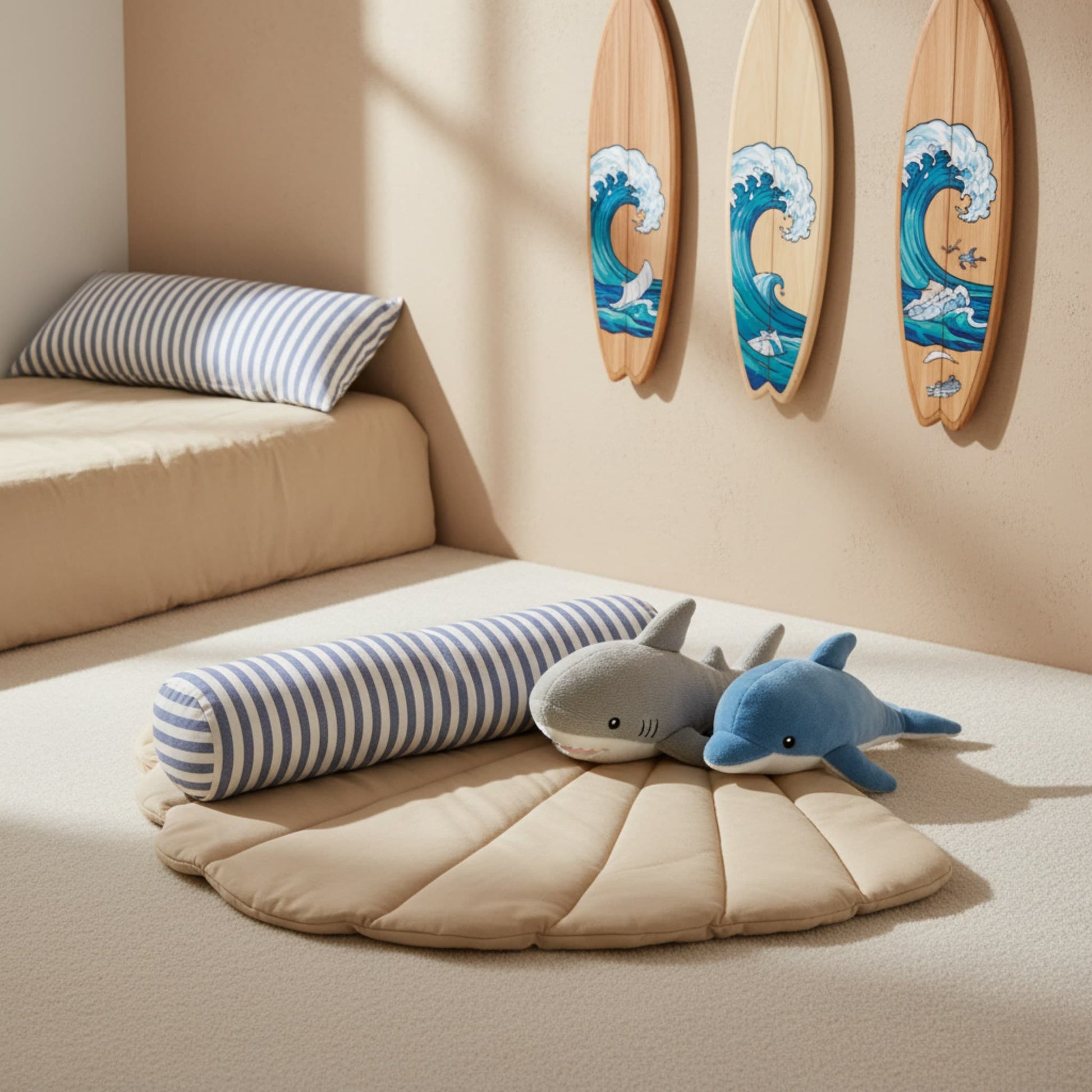 Shell Linen Play Mat, Baby Play Mat